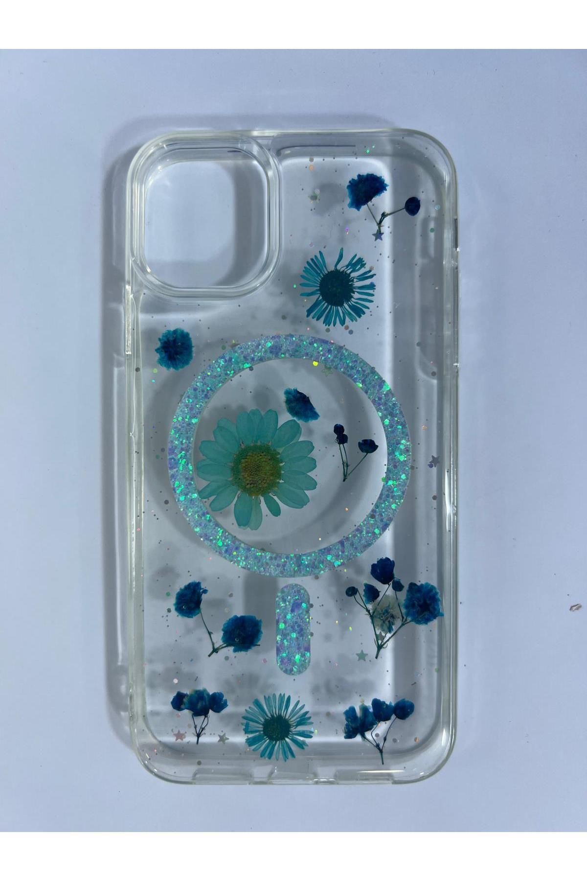 Amorix ARMORİX İPHONE 11 MAGSAFELİ ÇİÇEKLİ SİMLİ KILIF