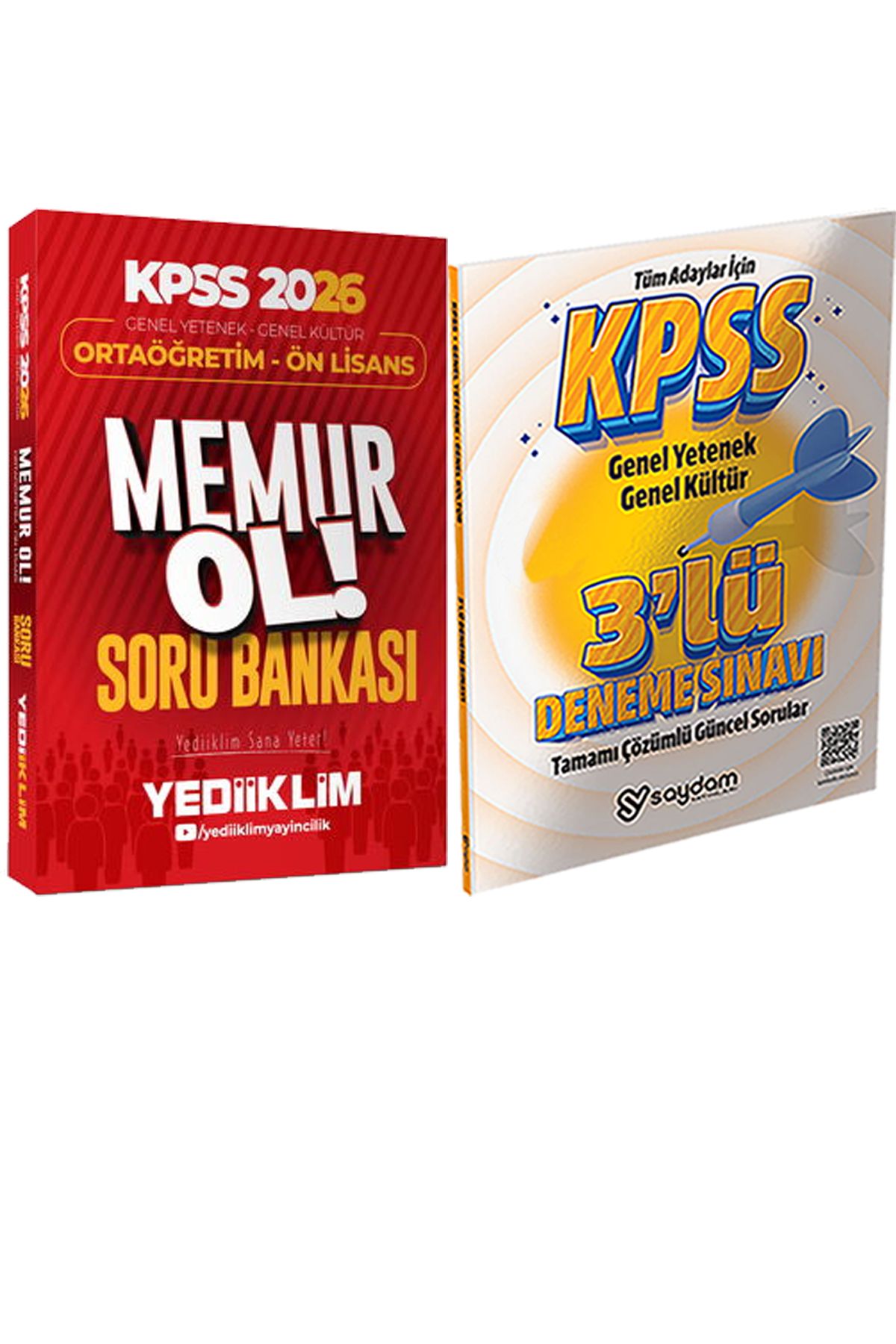 Yediiklim Yayınları 2026 KPSS Genel Yetenek Genel Kültür Ortaöğretim - Ön Lisans Memur Ol Soru + 3lü Deneme Hediye