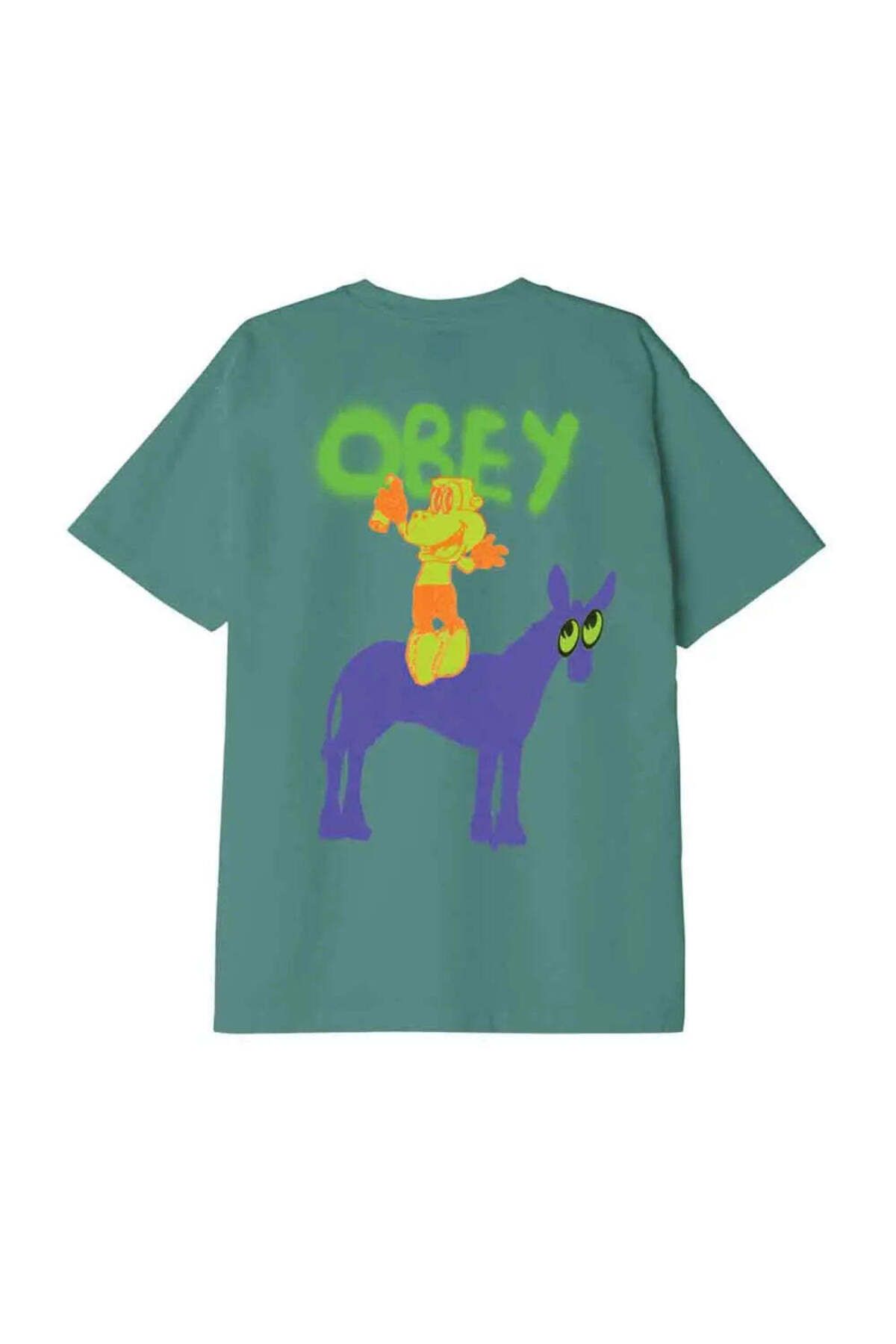 American Rag Cie Obey Donkey T-Shirt - Konforlu ve Şık %100 Pamuklu, Ağır Gramajlı Kutu Fit Tişört