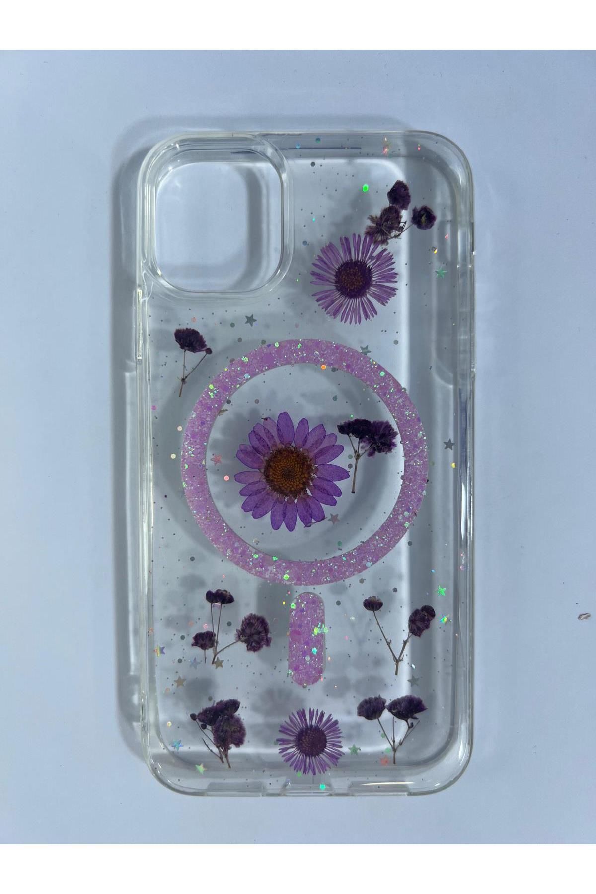 Amorix ARMORİX İPHONE 11 MAGSAFELİ ÇİÇEKLİ SİMLİ KILIF
