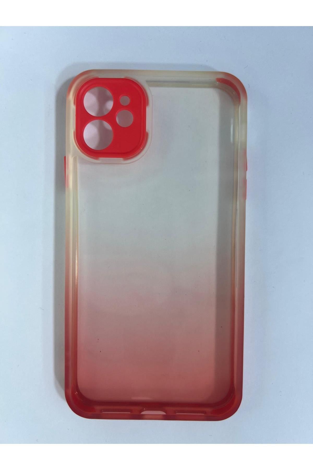 armorix ARMORİX İPHONE 11 KIRMIZI ŞEFFAF KAMERA KORUYUCULU SİLİKON KILIF