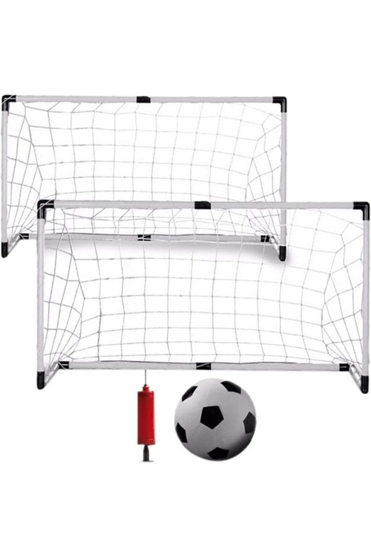 SOLTOY-Set of 2 SOLTOY® soccer goals with ball, inflation pump, goal net and fixing hooks 1