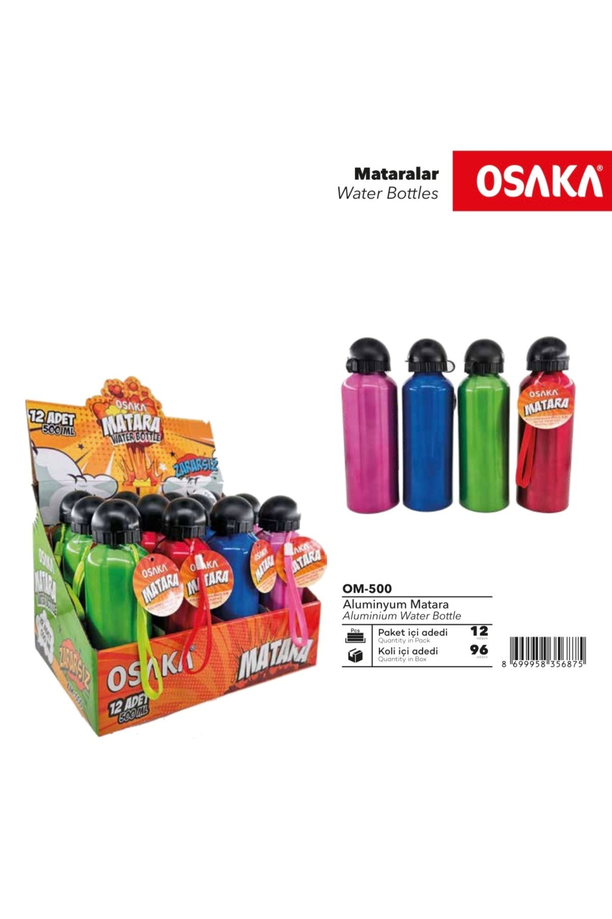 A&G world Su Matarası Aleminyum 500 ml Suluk , One Size A-04