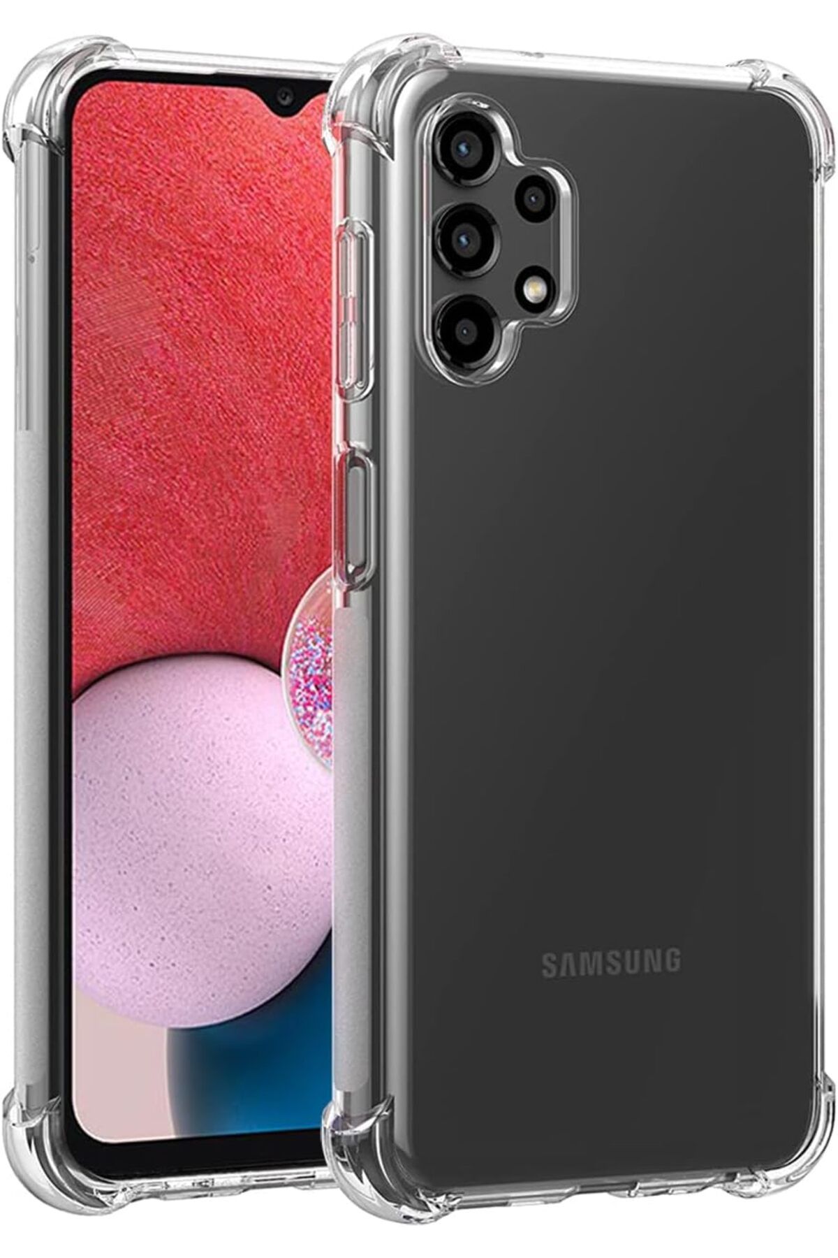 Ehr. Samsung Galaxy A13 Uyumlu Darbe Önleyici Sararmaya Dayanıklı Airbag Korumalı Ultra Slim TPU Şeffaf S