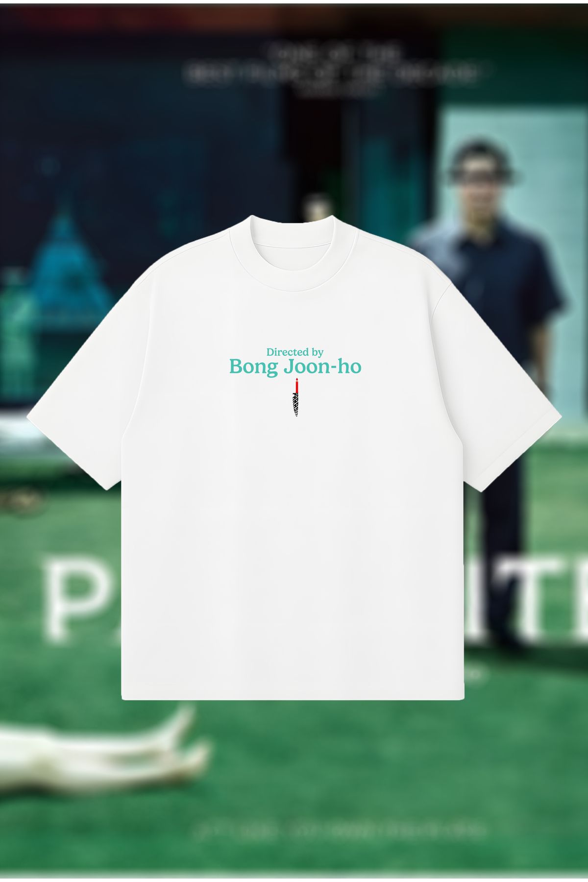 PURE POWER Directed By Bong Joon-Ho Boxy Fit Oversize Unisex Tshirt – Baskılı Tişört | Streetwear