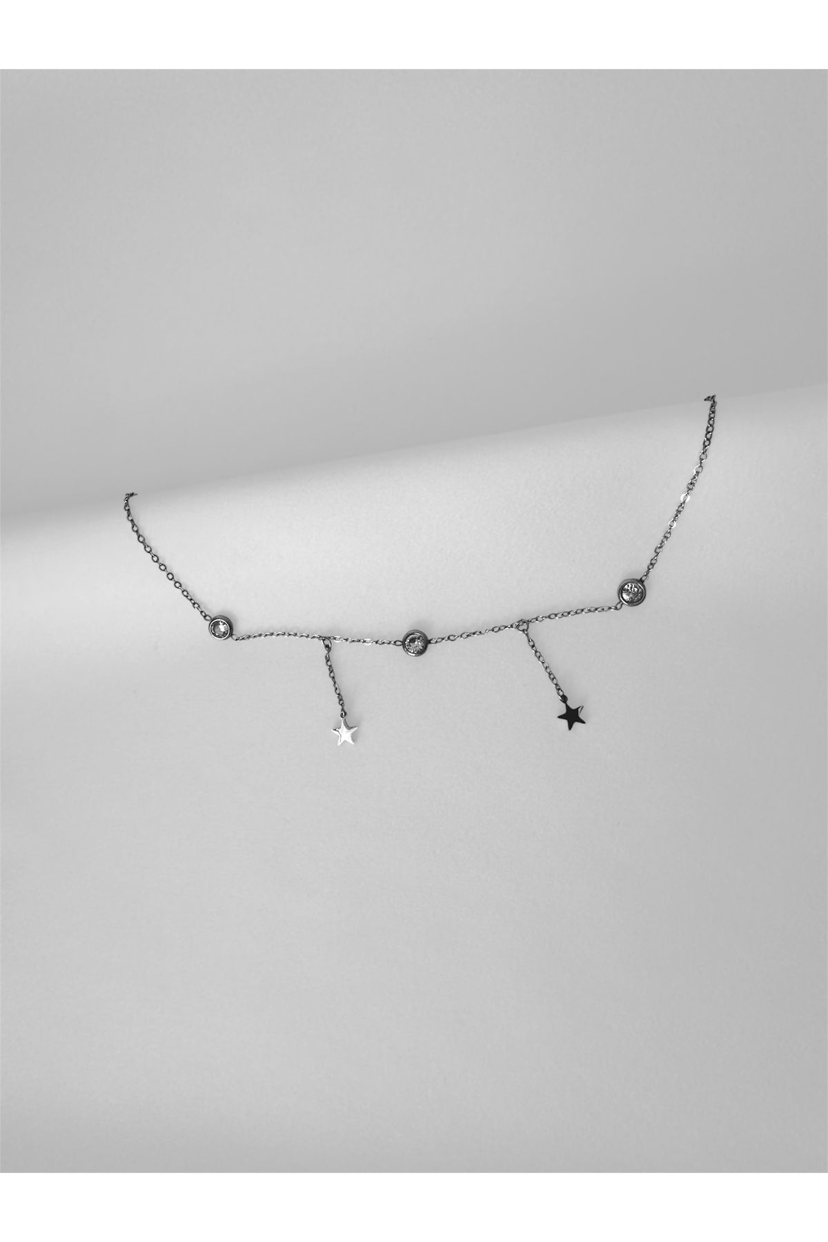 Jern Jewelry Silver yıldız sarkıtlı çelik halhal