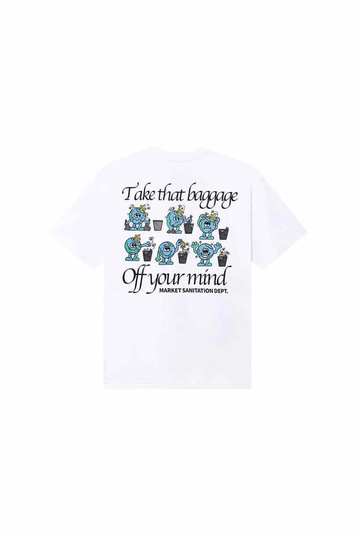 American Rag Cie 100% Pamuk Beyaz Sanitation Dept T-Shirt - Erkekler İçin Rahat ve Şık