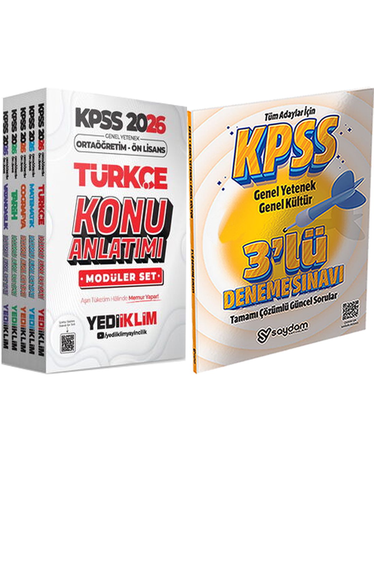 Yediiklim Yayınları 2026 KPSS Ortaöğretim Ön Lisans Genel Yetenek Genel Kültür Konu Modüler Set + 3lü Deneme Hediye