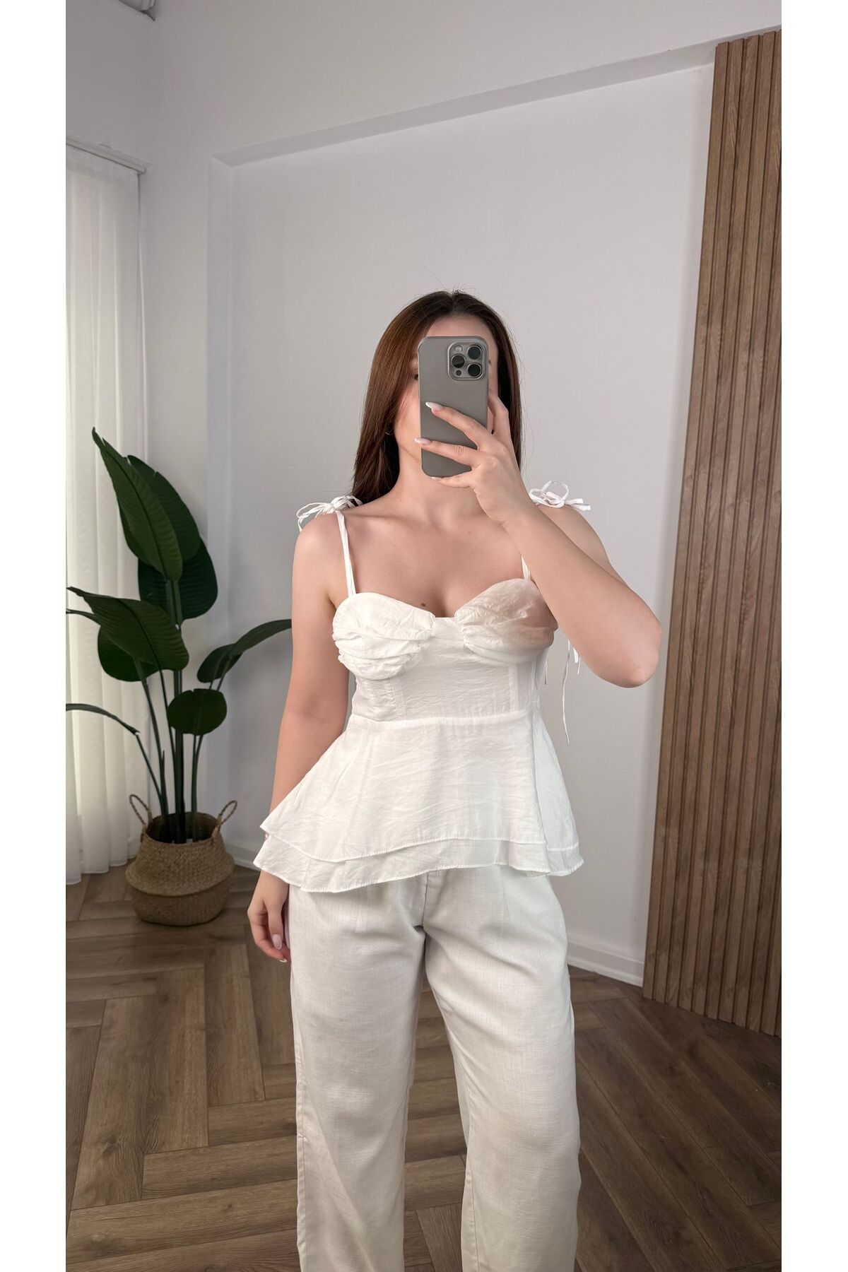 songül özdeş Yeni Sezon Askı Bağlamalı Katmanlı Bluz