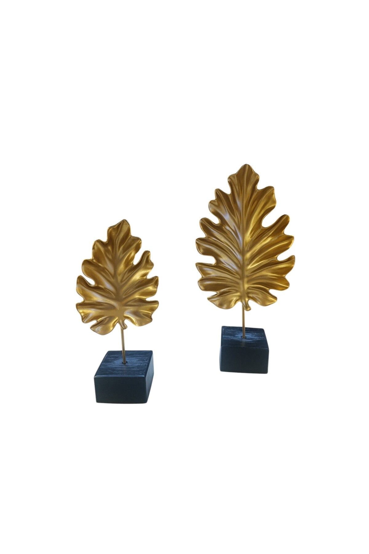 Online (18CM -32CM)-(11CM -25CM) Ebatlarında Kırılmaz Sarı Renk 2li Çınar Yaprağı Biblosu