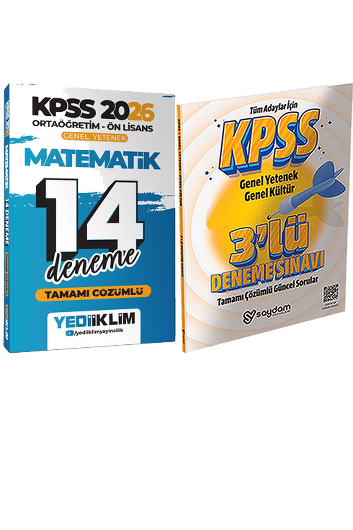 Yediiklim Yayınları 2026 KPSS Ortaöğretim Ön Lisans Genel Yetenek Matematik Çözümlü 14 Deneme + 3lü Deneme Hediye