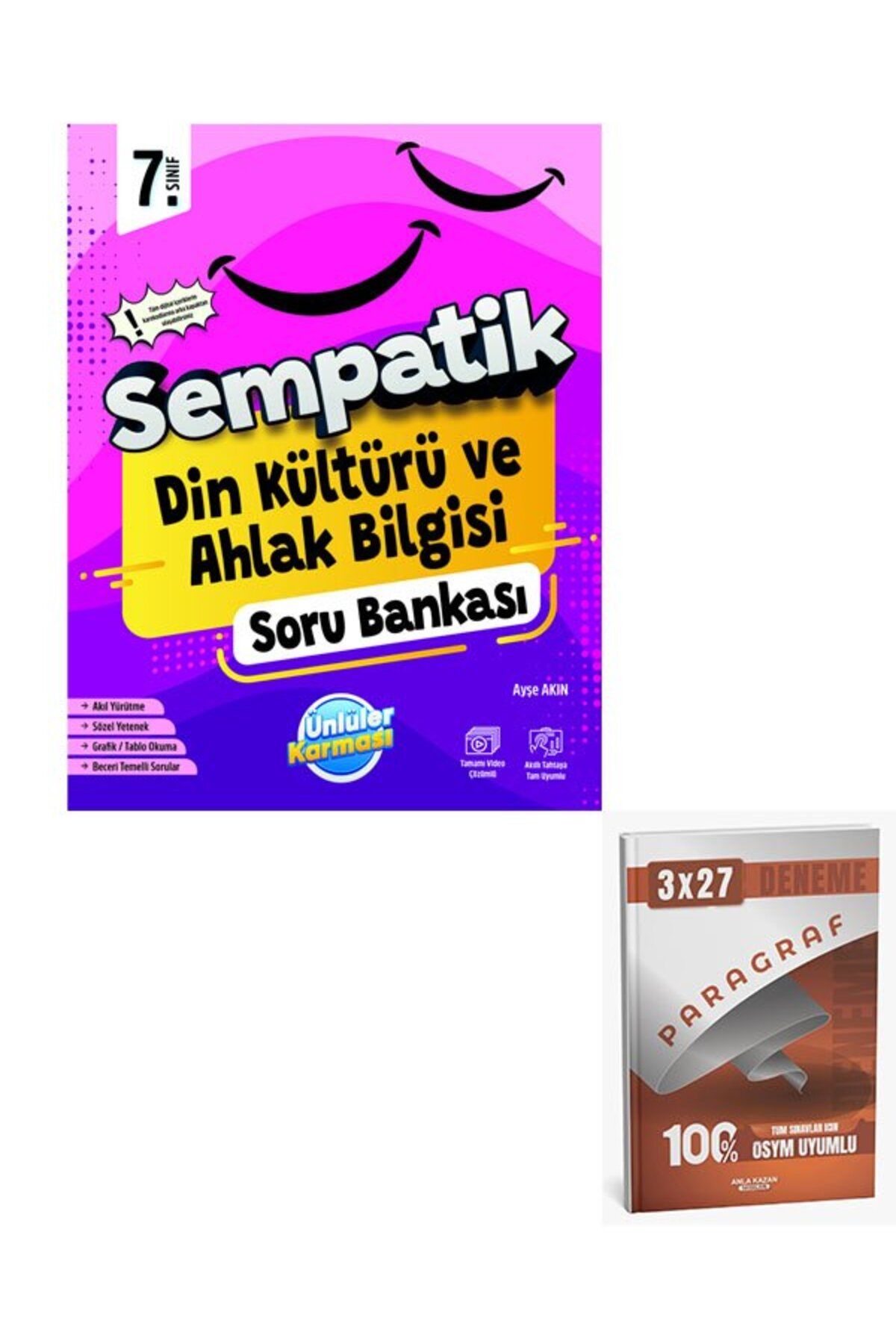Anla Kazan Yayınları Ünlüller 2026 7 Sınıf Sempatik Din Kültürü ve Ahlak Bilgisi Soru Bankası+Anla Kazan Paragraf