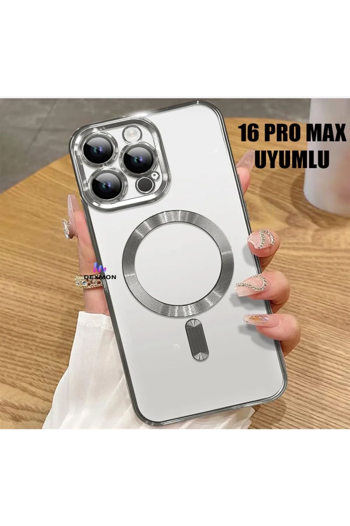 Store İPhone 16 Pro Max Kılıf Kamera Lens Ve Hoparlör Toz Korumalı Megsafe Şarj Özellikli Esnek Slikon