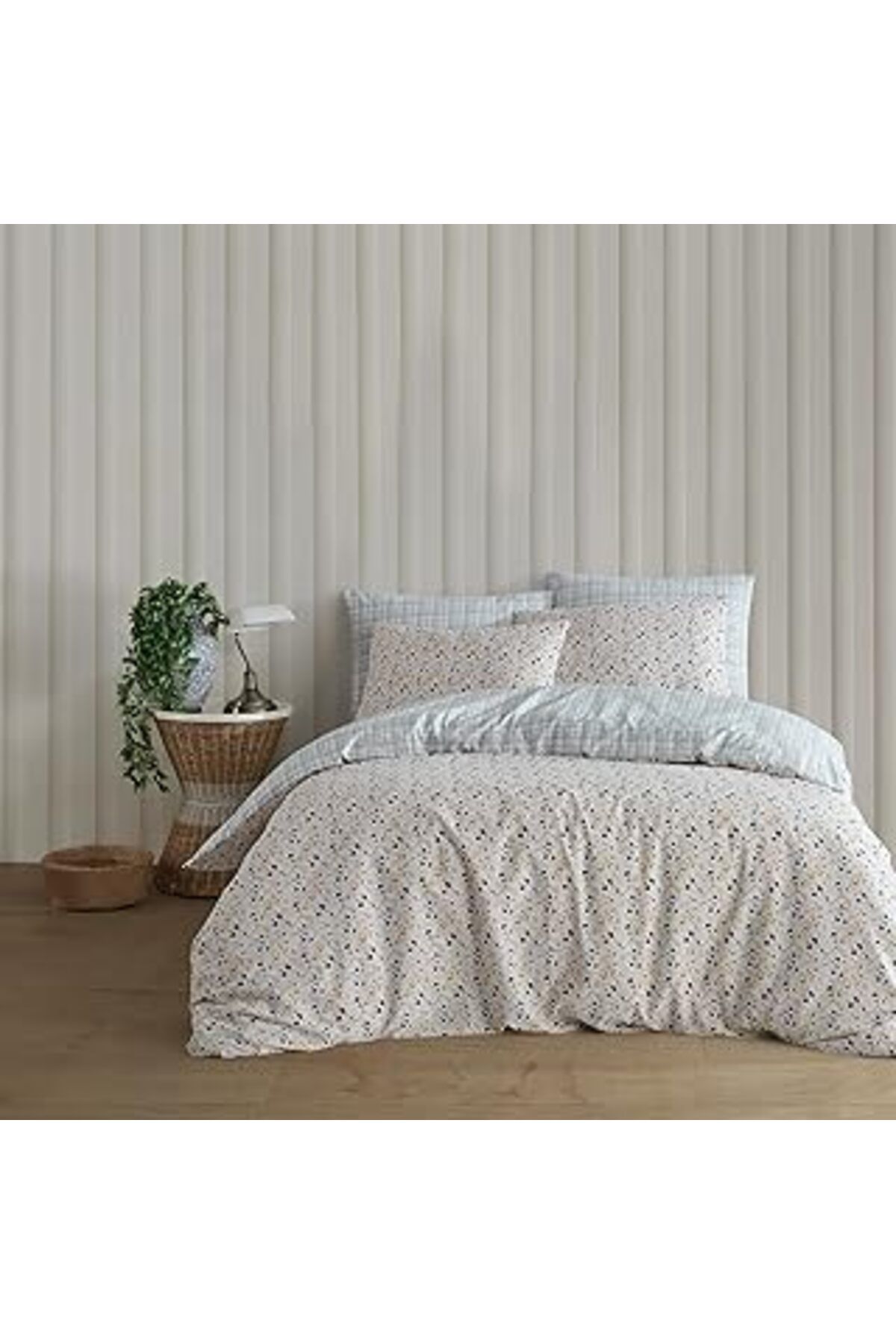 Qedii Soley | Mix & Match | Mosaic |%100 Pamuklu Çift Kişilik Nevresim Seti Petrol Yeşili