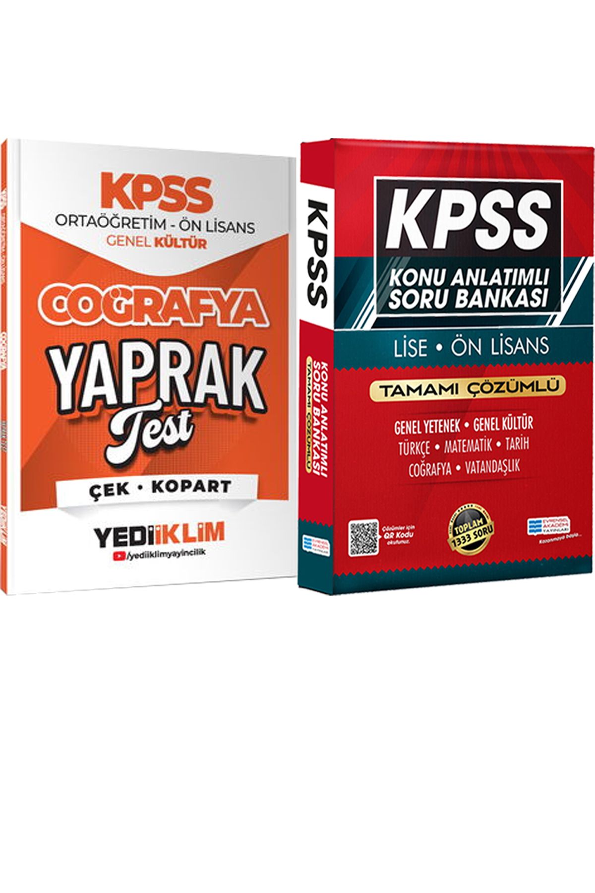 Yediiklim Yayınları 2026 KPSS Ortaöğretim Ön Lisans Coğrafya Çek Kopart Yaprak Test + Lise Önlisans Konu Ant. Soru