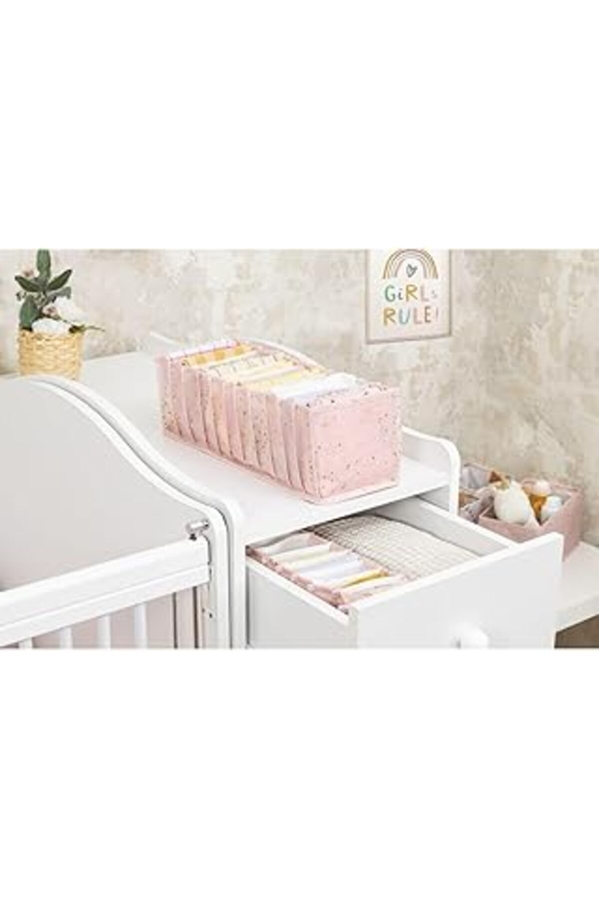 Qedii Buti Baby Akordiyon Organizer Çekmece Düzenleyici Medium Pembe 104096