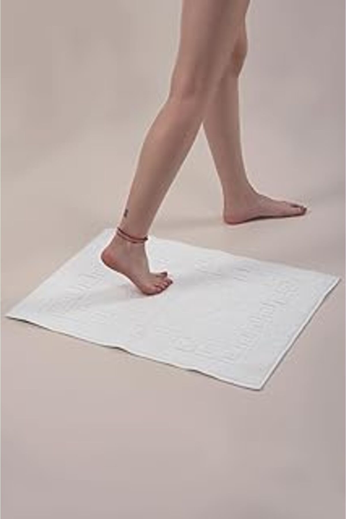 Mu Art Ahşap Güvenal Lema 2'Li Banyo Paspas Takımı 785203, Bej, 50 X 90