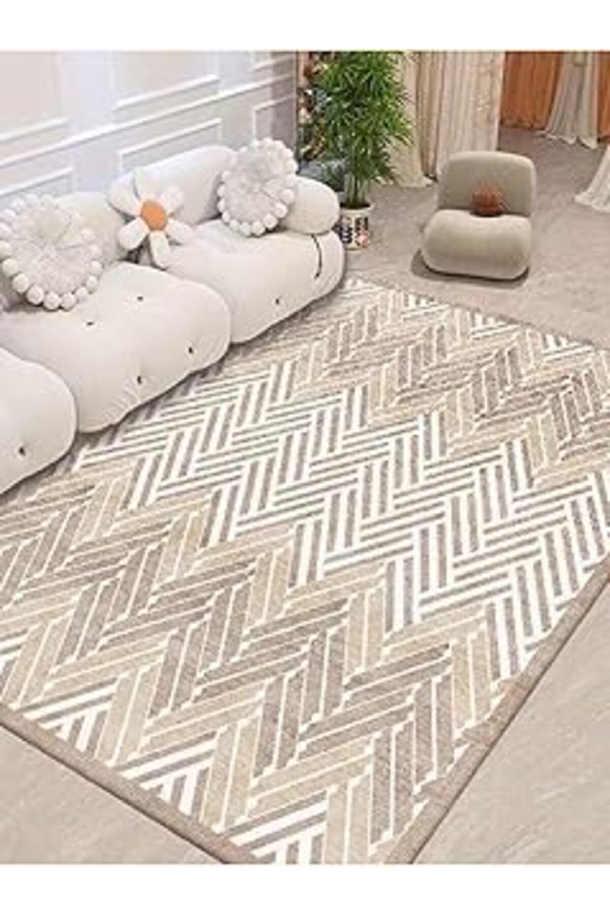 ASİTAN Salon Oturma Odası Halısı Kaymaz Taban Yıkanabilir Halı Mir-25 60x100mir2511