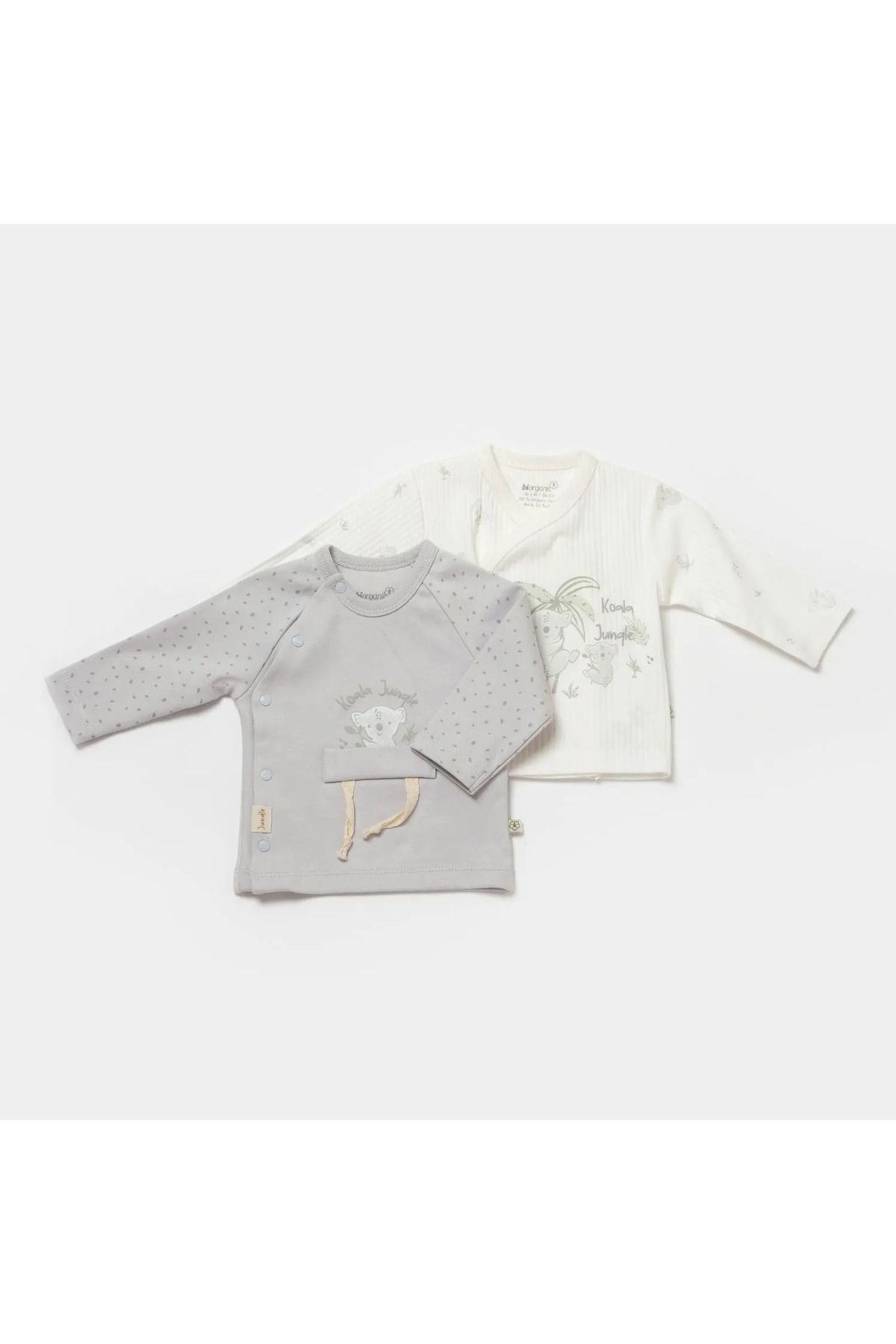 MBB ETİCARET Bibaby Biorganic Koala Jungle 2'Li Zıbın 73316 Gri
