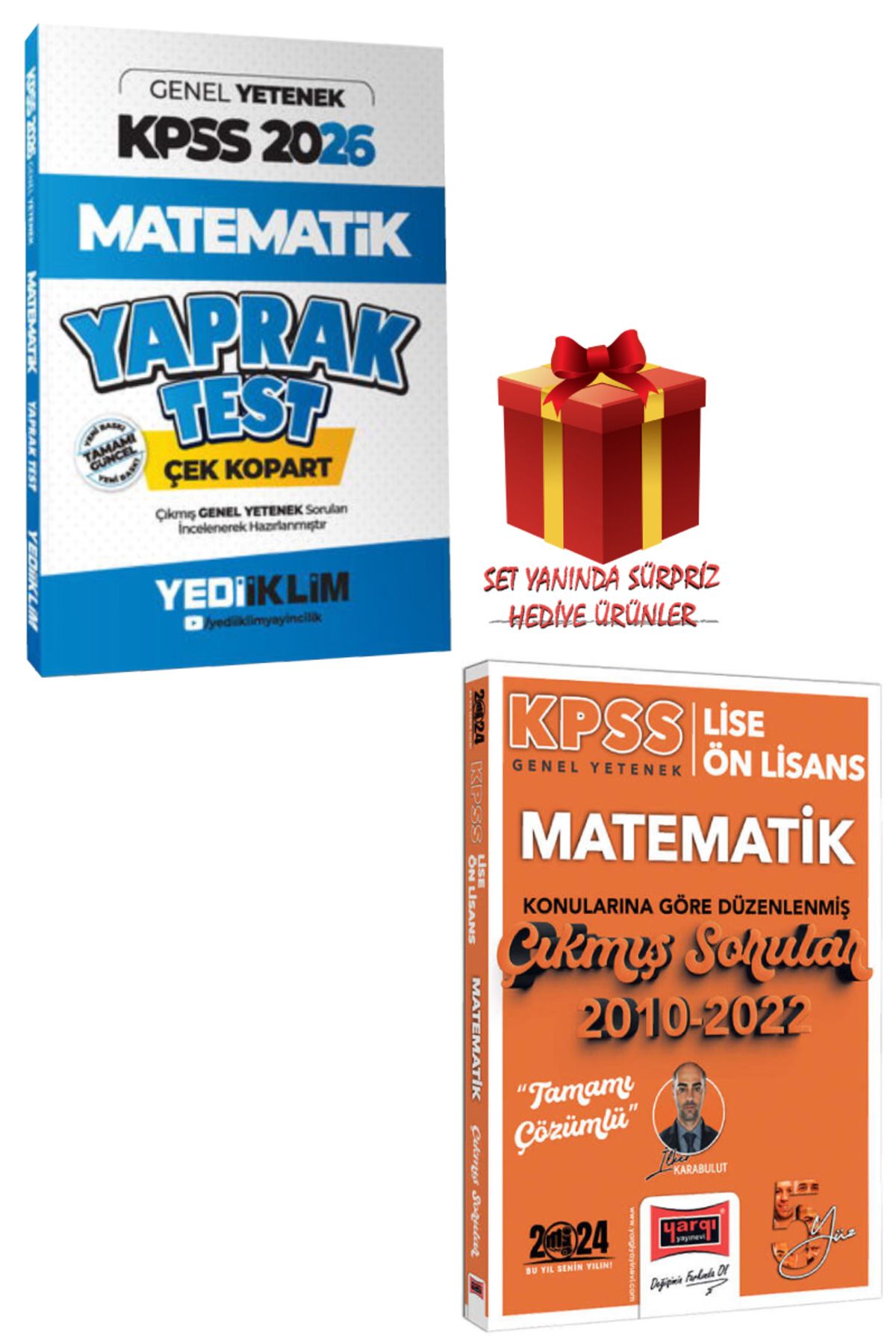 Yediiklim Yayınları 2026 KPSS Matematik Yaprak Test + Konularına Göre Düzenlenmiş Çıkmış Sorular 2010-2022 + Hediye