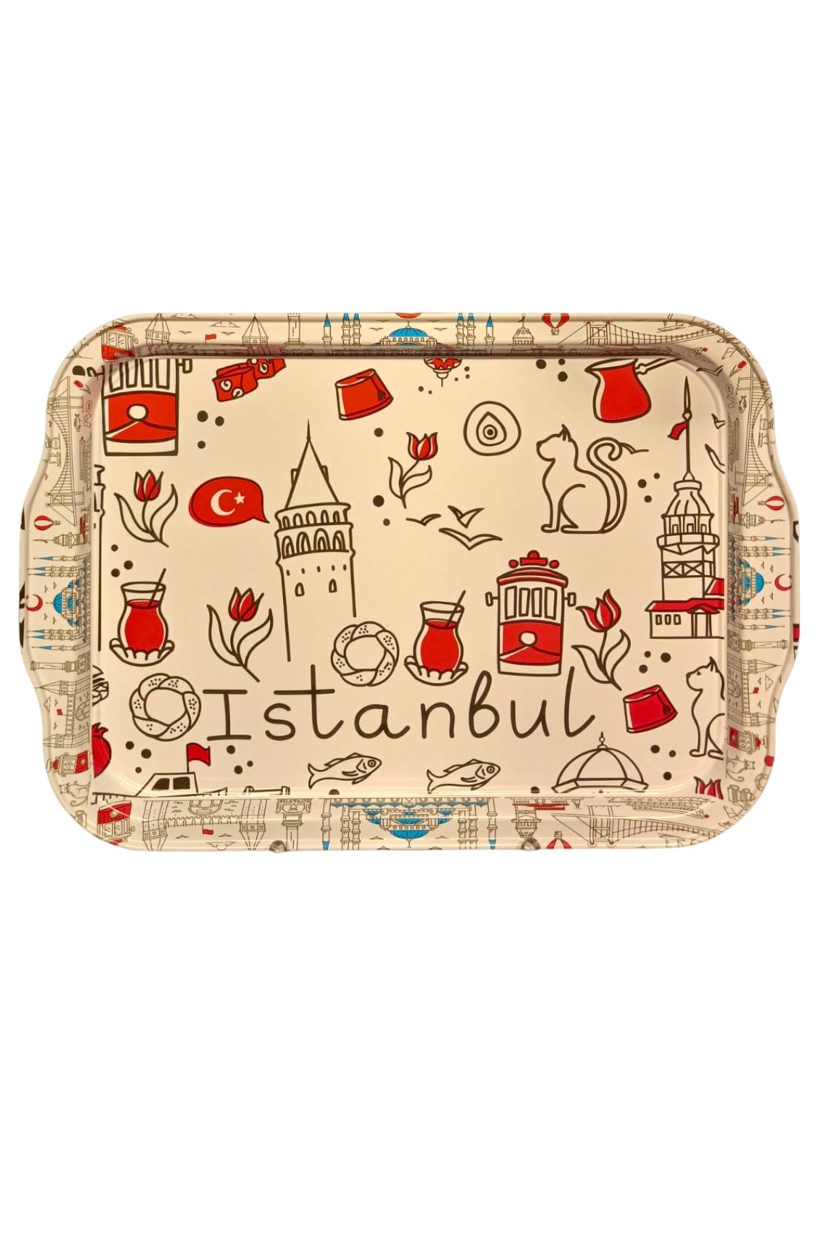 Koza Desenli 32x23 Renkli Tepsi