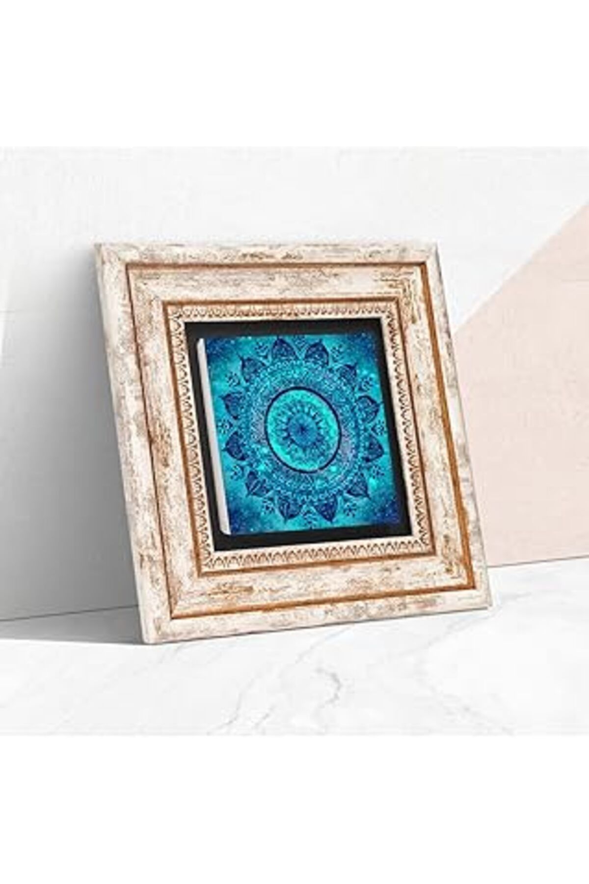 NETWORK ART Pinecone Mandala Taş Duvar Tablosu - Çerçeveli Taş Tablo - Dekoratif Duvar Sanatı - Modern Ev Ve Of