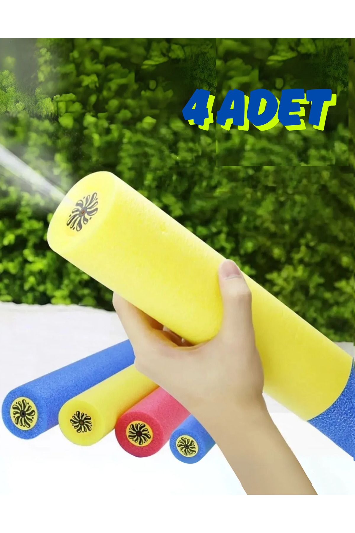 LRS STORE 4 Adet Su Pompası Oyuncak Kaliteli Süngerli Su Tabancası Havuz-Deniz Oyuncağı