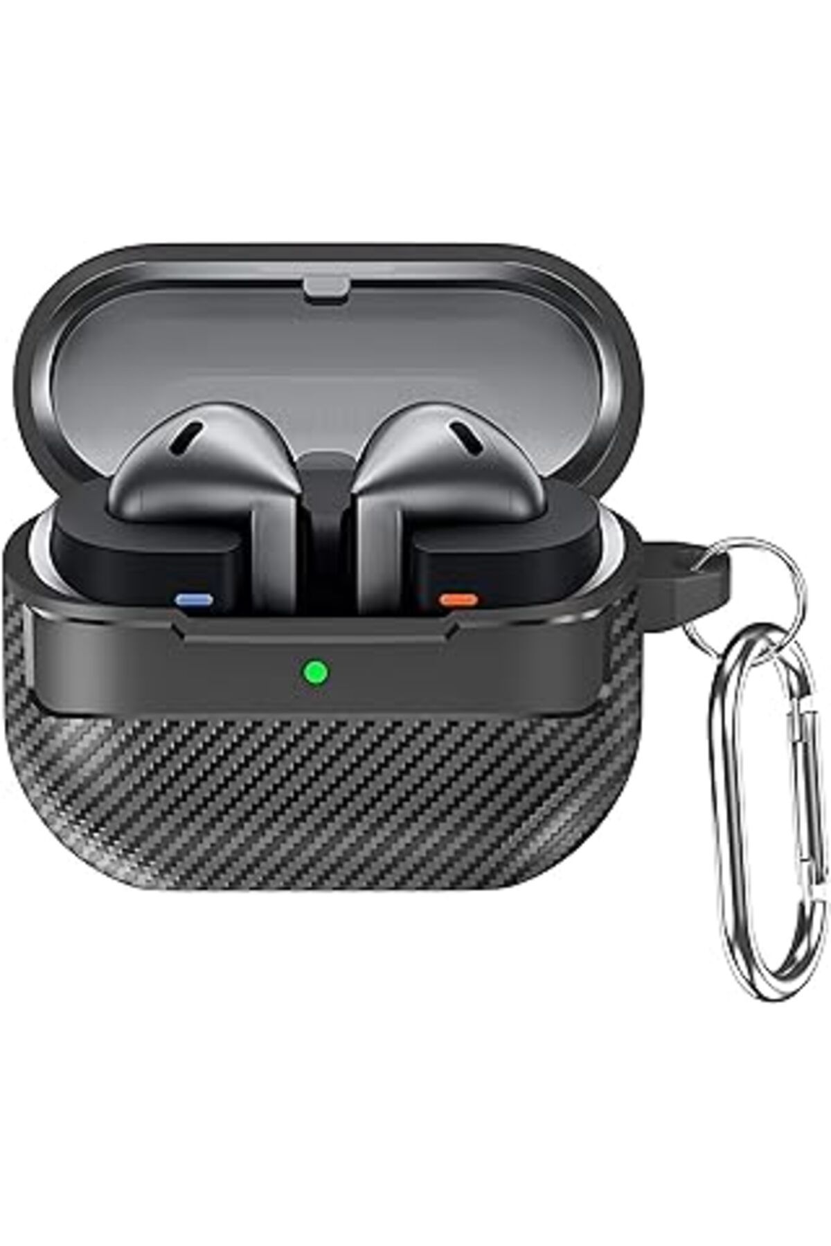 NETWORK ART Teknoft Samsung Galaxy Buds 3 Pro Ve Buds 3 Uyumlu Mat Karbon Fiber Dokulu Şık Ve Darbelere Dayanık