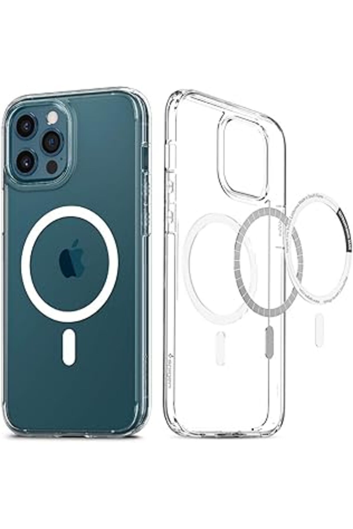 Mu Art Ahşap Iphone 12 Pro Max Kılıf Ultra Hybrid Magfit Magsafe Özellikli White - Acs02622