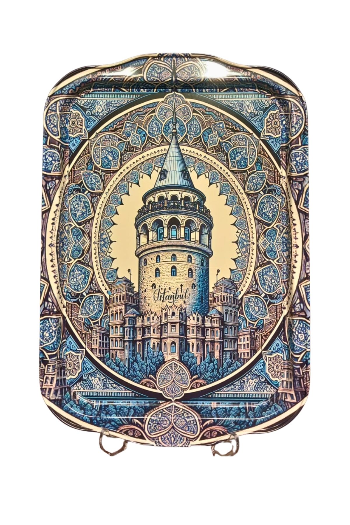 Koza Desenli Kırılmaz Metal Tepsi 32x23