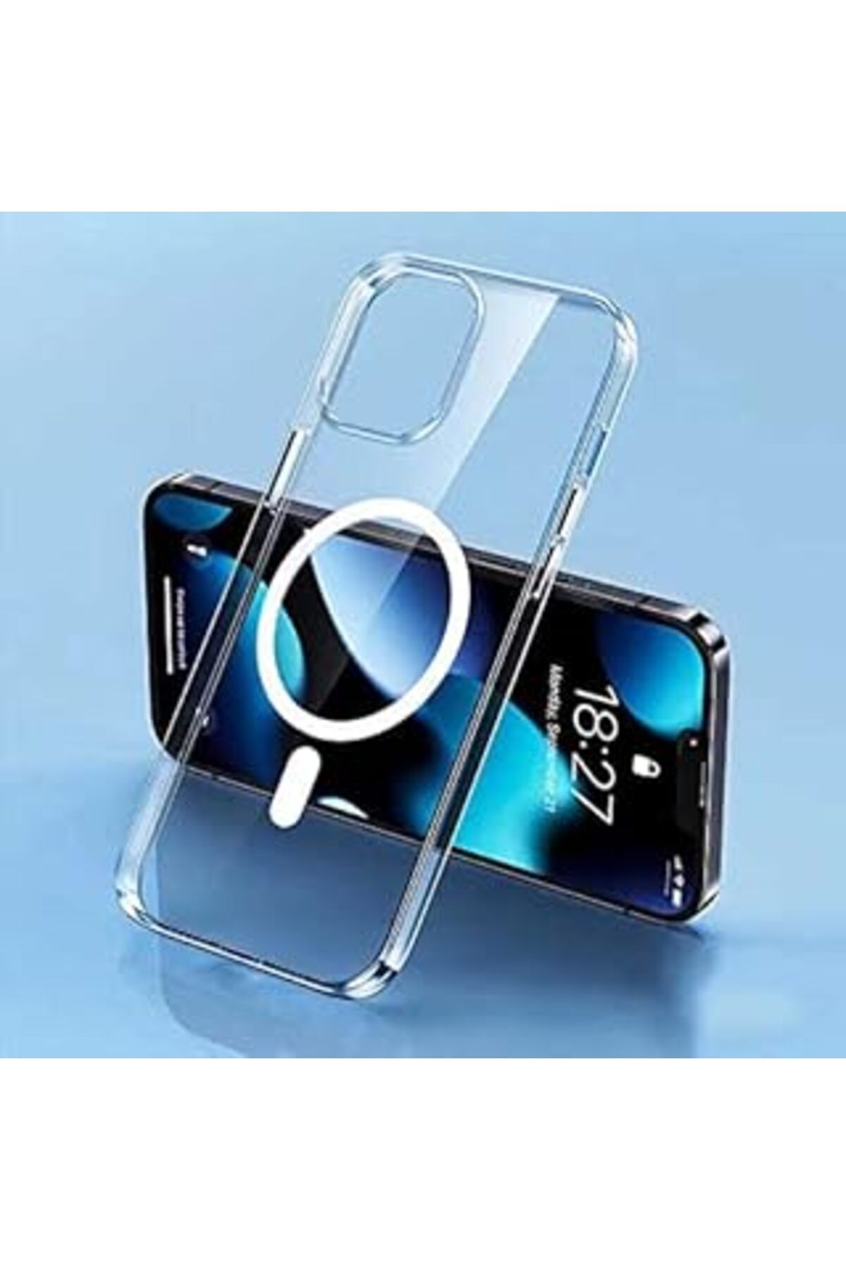 Mu Art Ahşap Iphone 14 Pro Max Ile Uyumlu Kılıf Şeffaf, Wireless Magsafe Ile Uyumlu Silikon Toz Ve Kirden Koruya