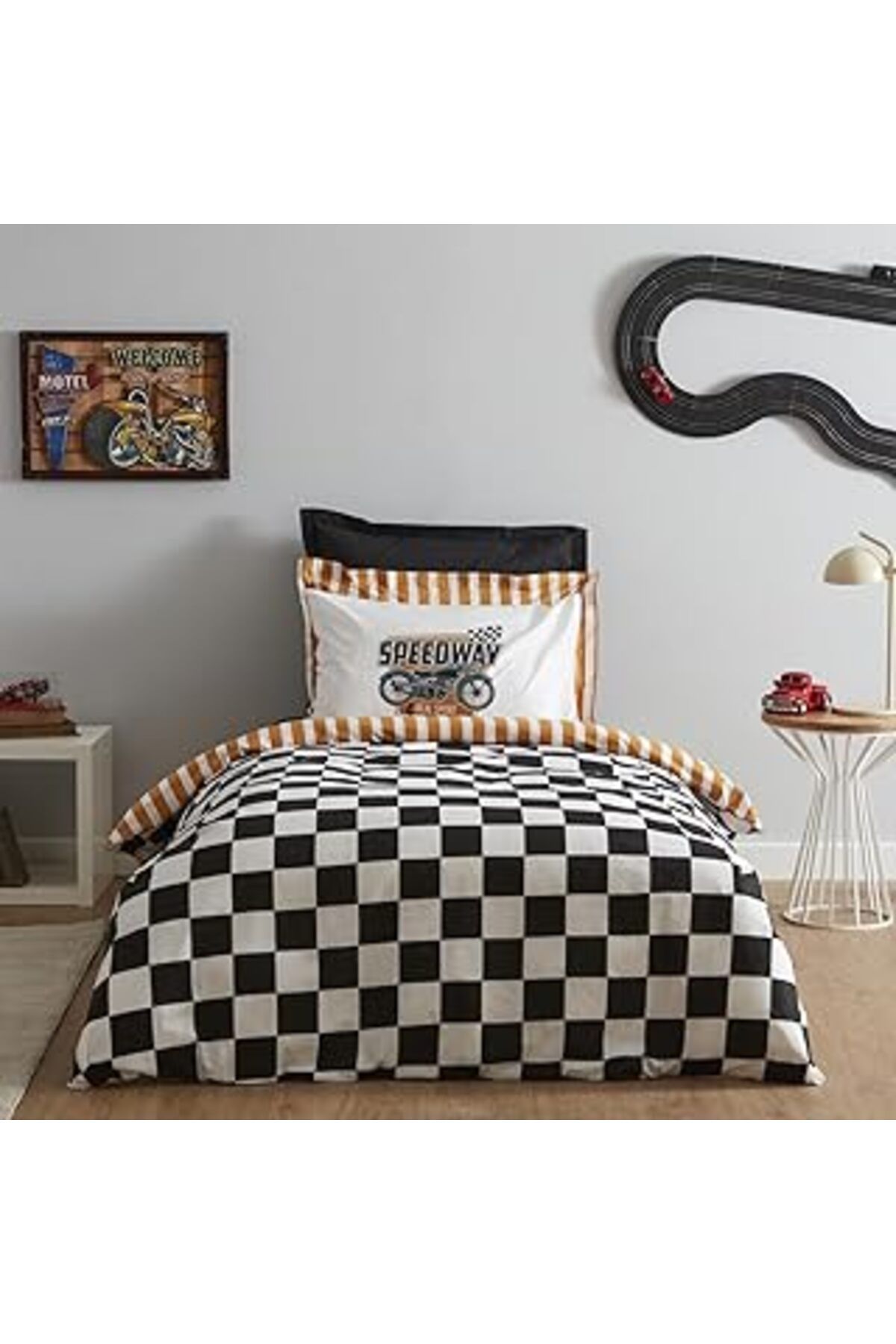 Qedii Karaca Home Young Speed Way %100 Pamuk Tek Kişilik Fitted Nevresim Takımı