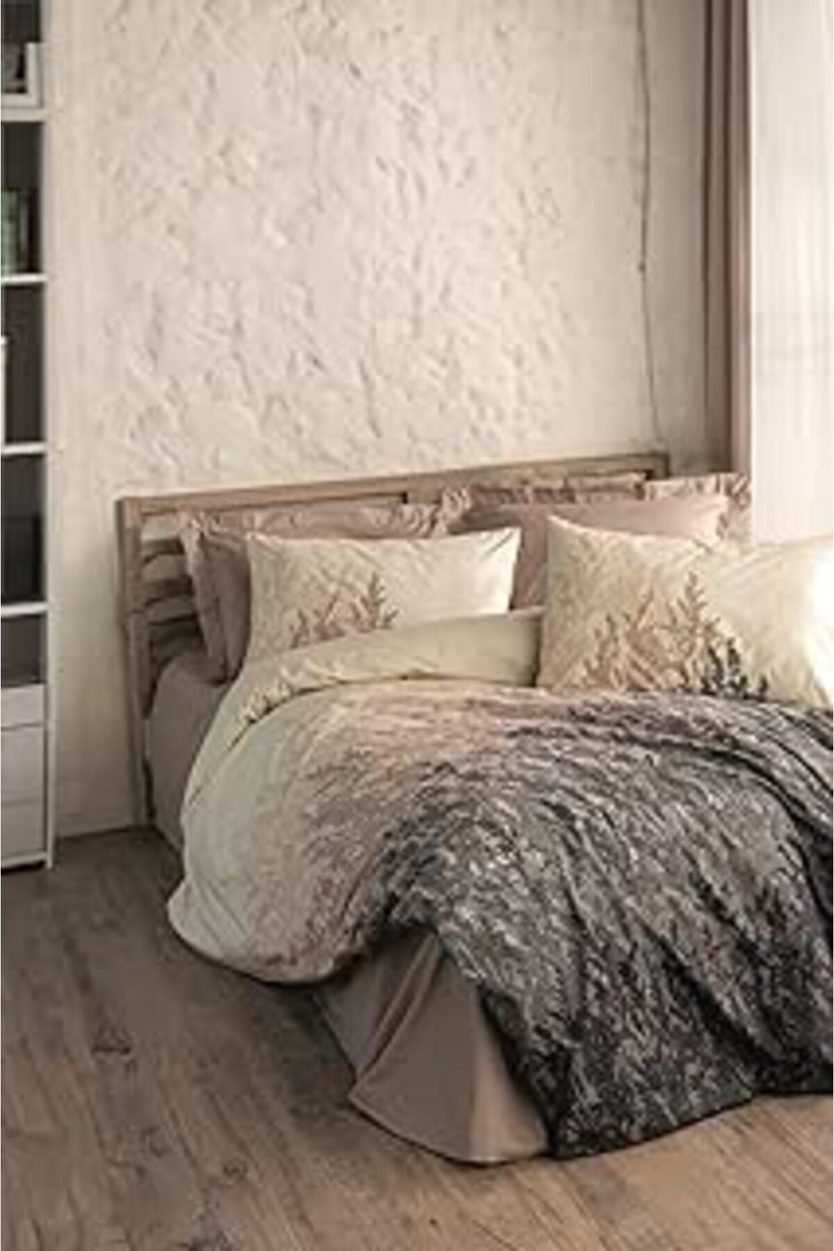 Qedii Cozy Home Dual Çift Kişilik Nevresim Takımı Lindon Bej