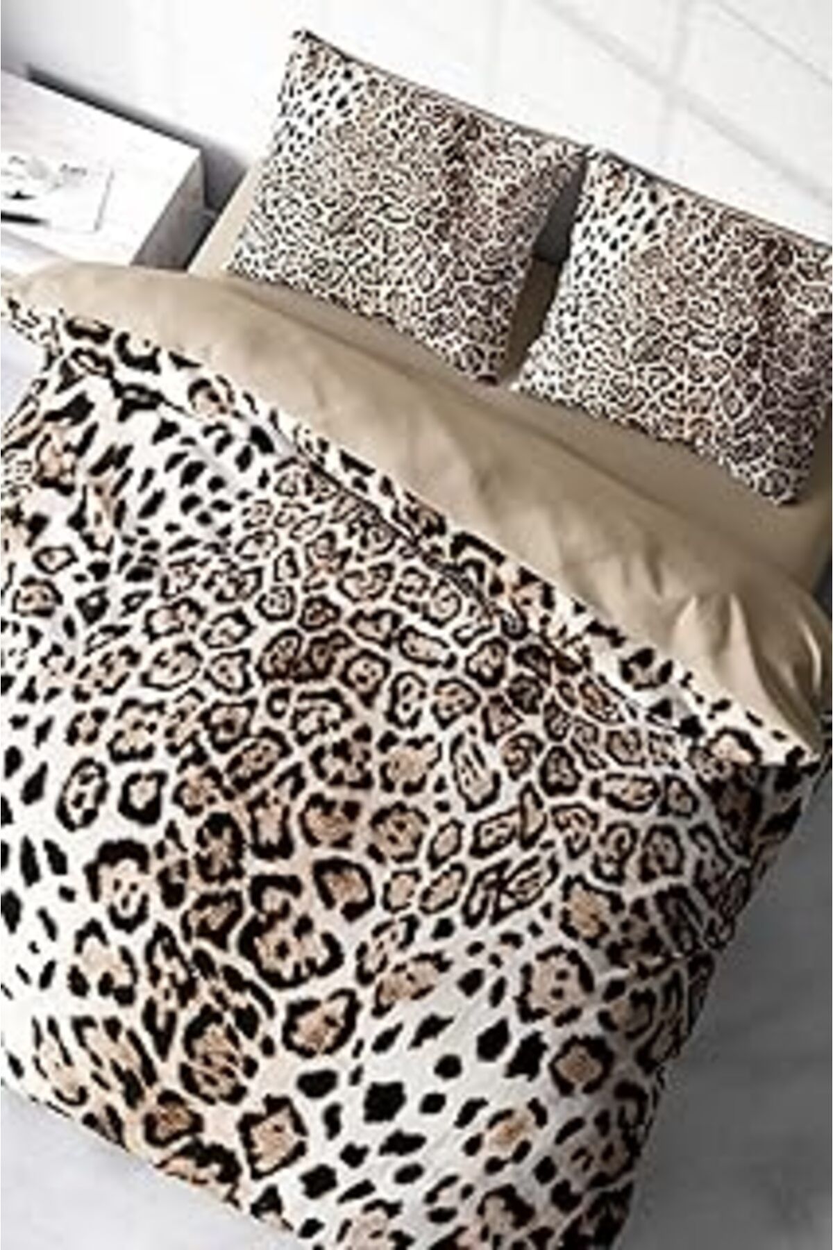ASİTAN Monohome Leopar Çift Kişilik Nevresim Takımı Özel Dokuma Pamuk Saten Classical Leopard