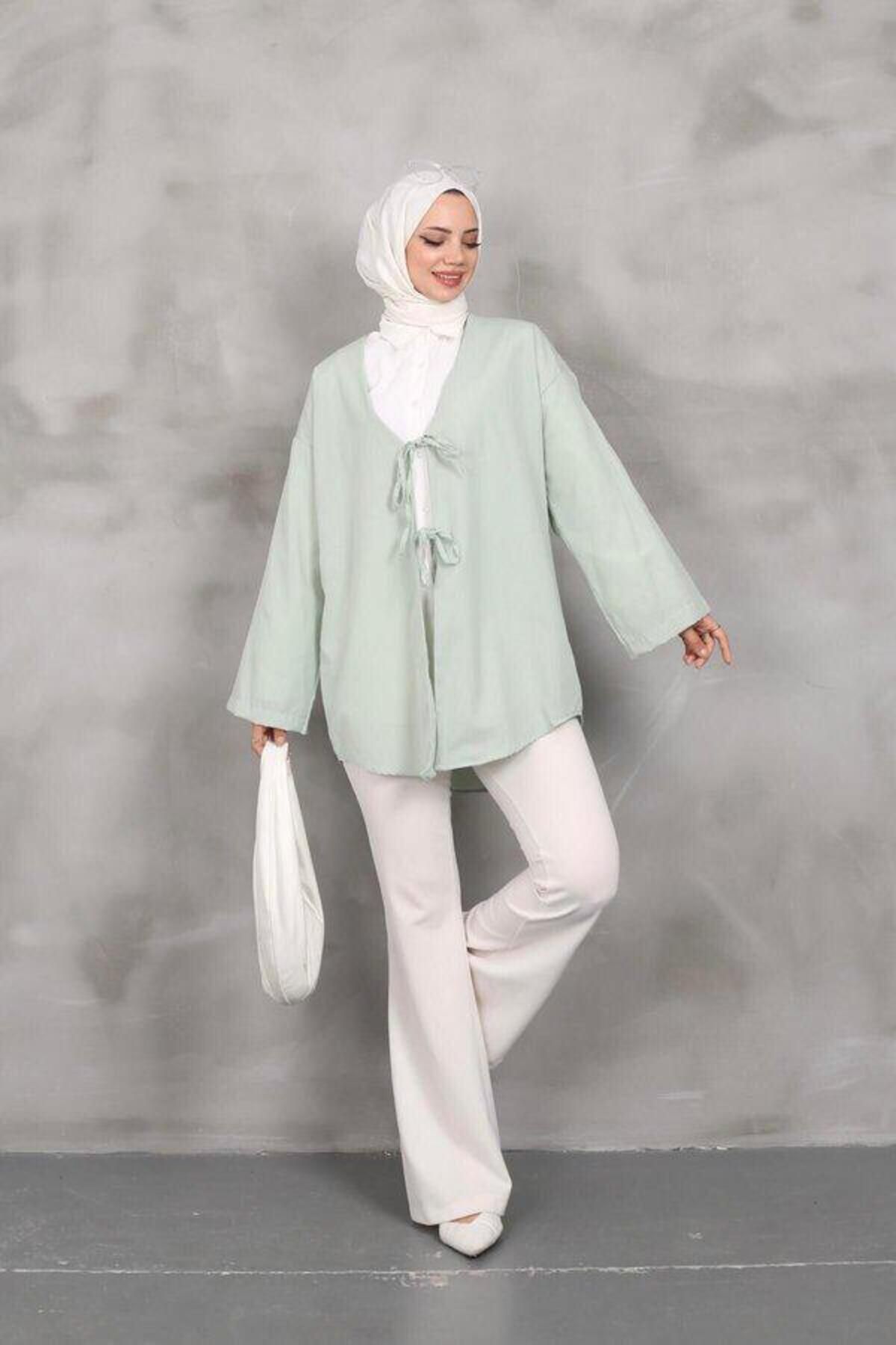 Rema önü bağlamalı kimono