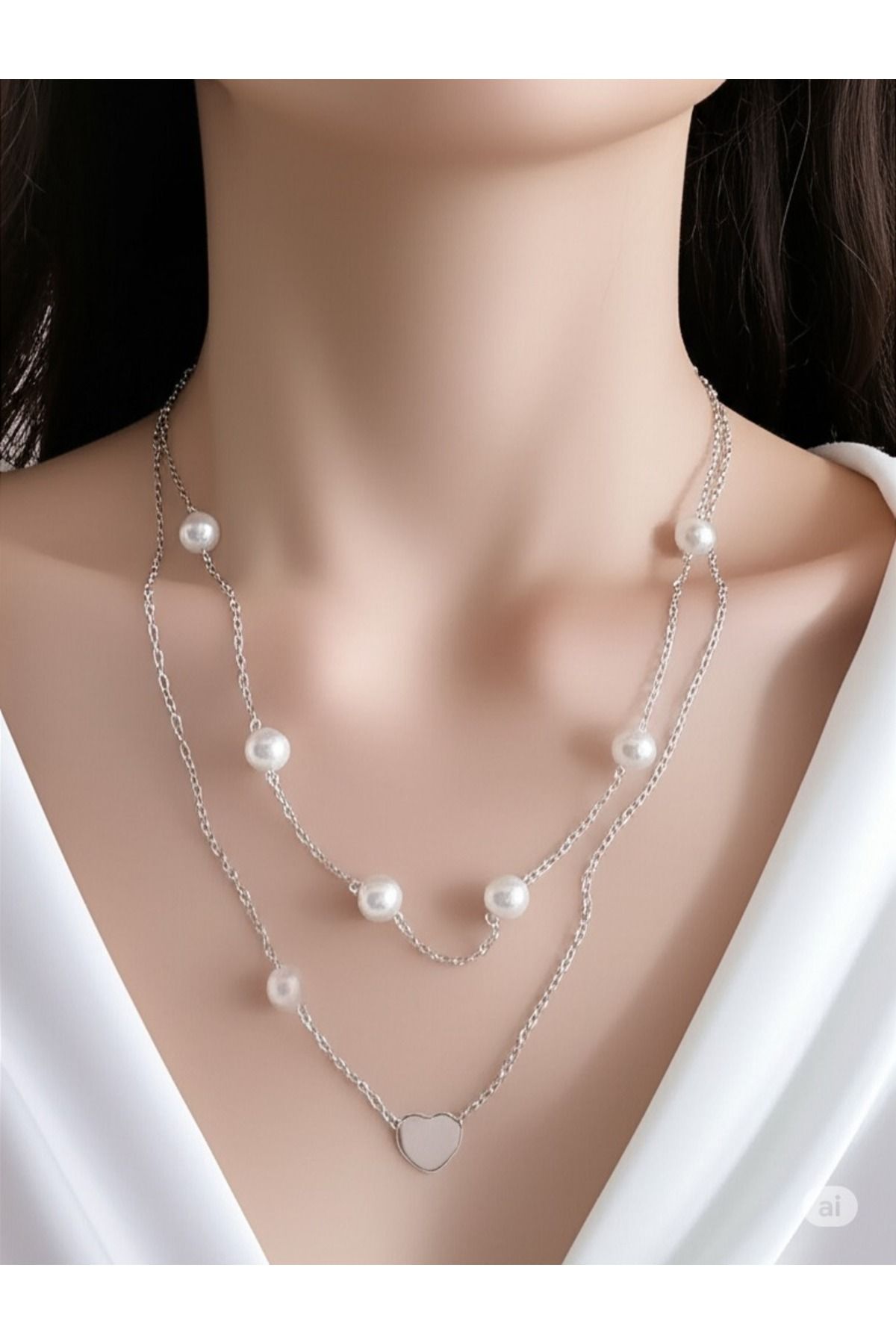 FAMEMUS ACCESSORY Kalp Şeklinde Çelik Kolye