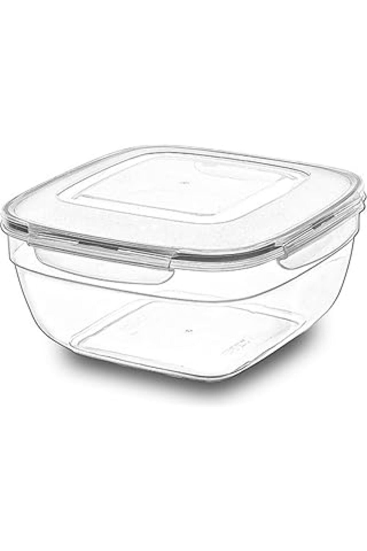 ASİTAN Fresh Box Kare Saklama Kabı Hava Geçirmez Kapaklı Erzak Kabı Buzdolabı Kabı- 4000 ml