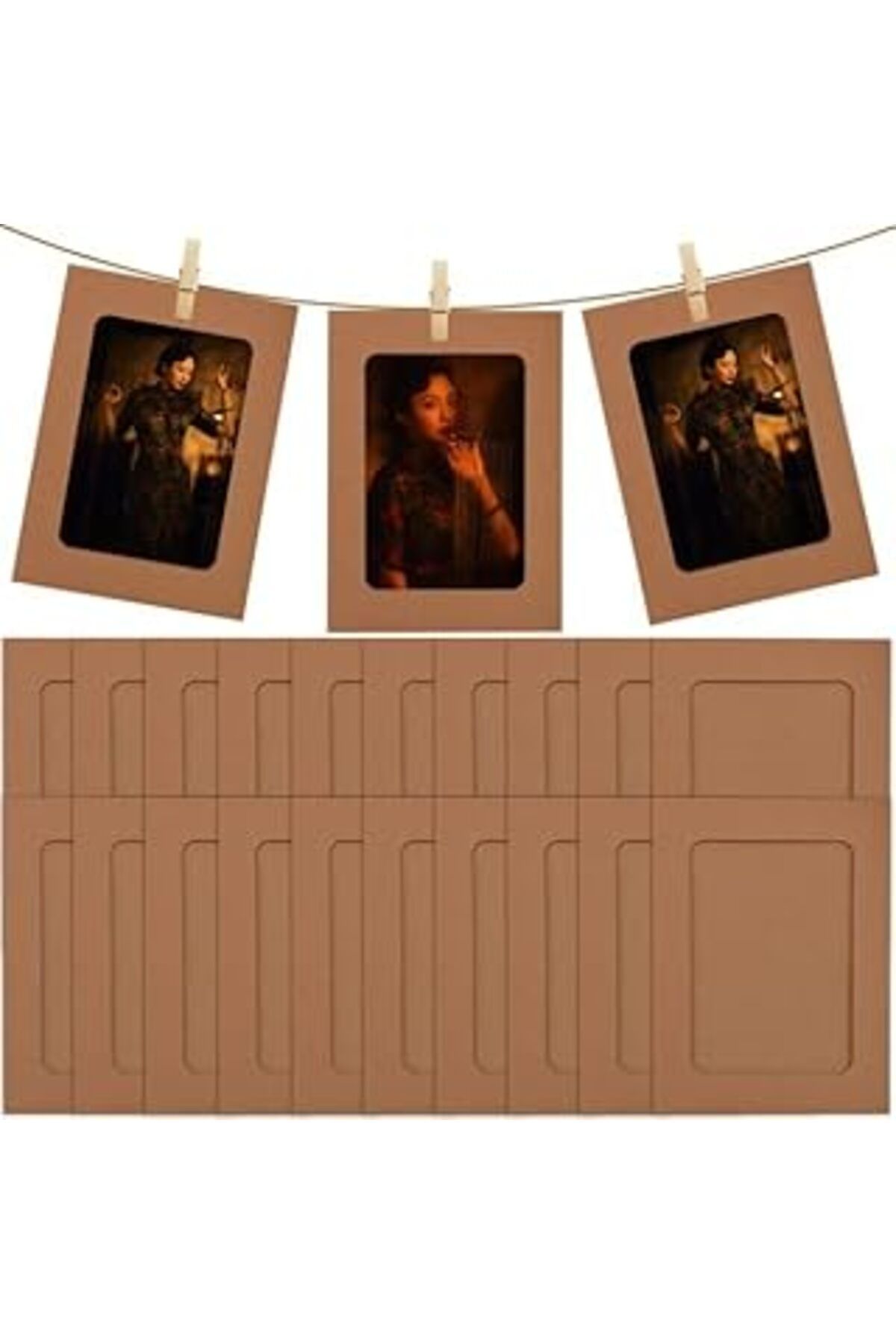 NETWORK ART Enenes Kağıt Resim Çerçevesi 4 X 6 Fotoğraf Afişi 20 Adet Koleksiyon Defteri Için Bej Kağıt Çerçeve