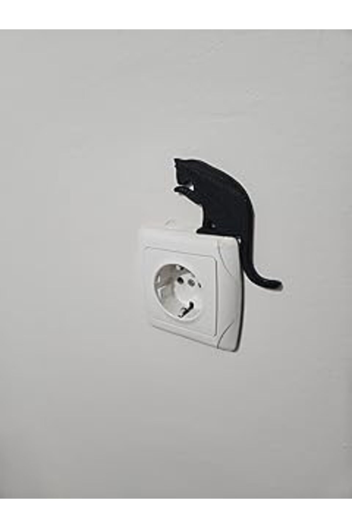 NETWORK ART 4 Adet Duvar Dekoratif Siyah Kedi Figürlü Priz Süsü