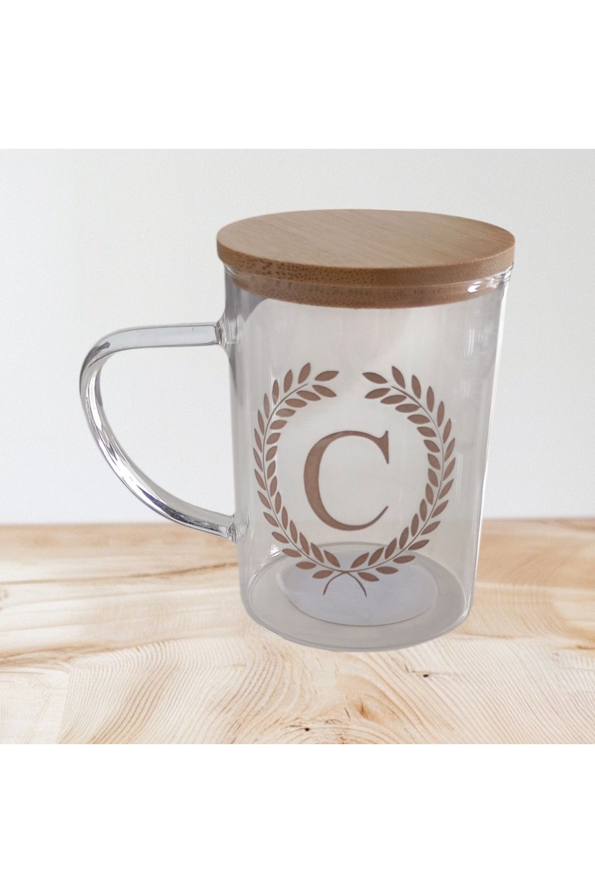 EGE HOME STORE Kişiye Özel Harfli Bardak Gold Yazılı (C ) Harfi