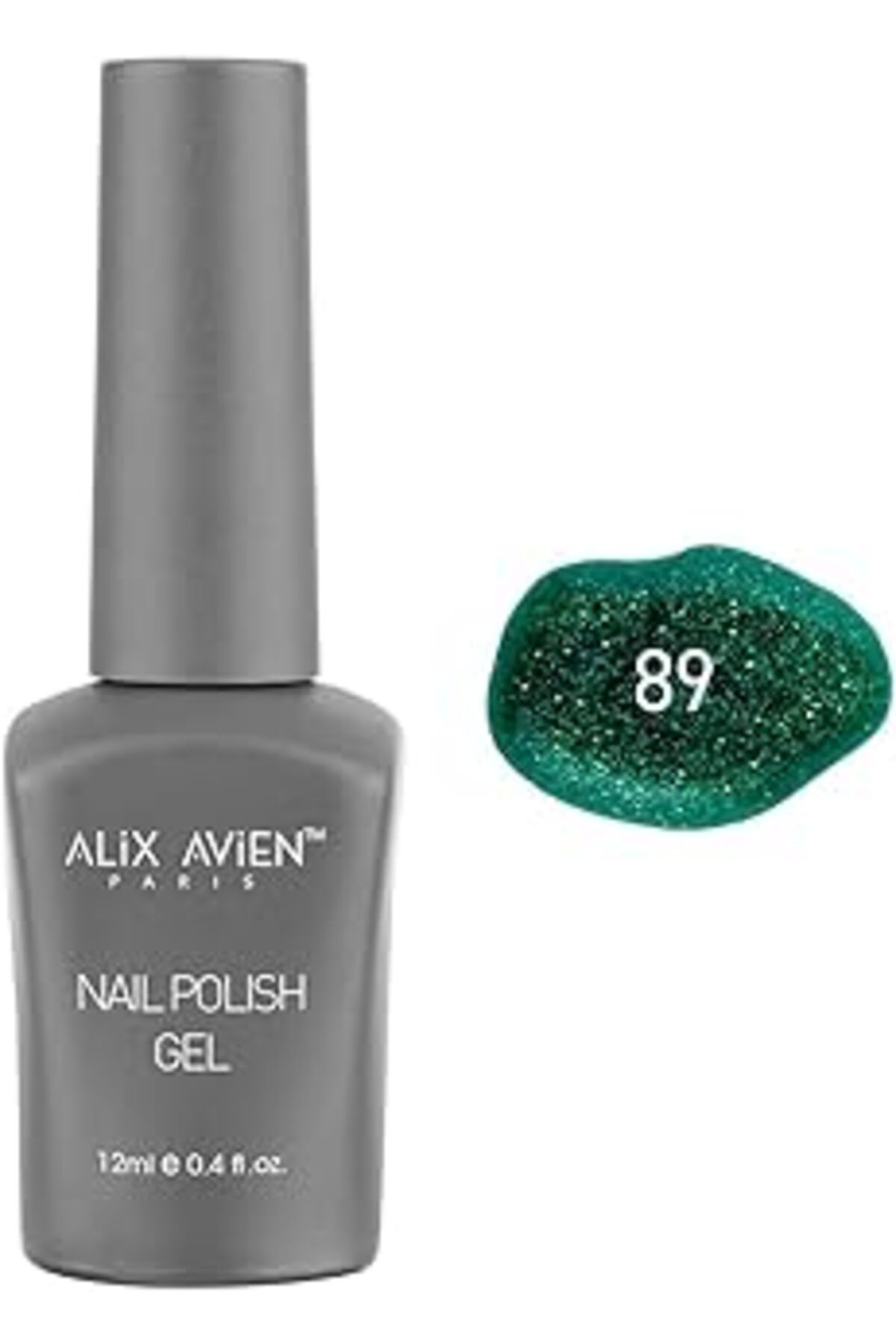 Qedii Alix Avien Işıltılı Yeni Yıl Yeşili Kalıcı Oje 89-Yoğun Renk Veren Jel Oje 12 Ml-Nail Uv Gel Polish