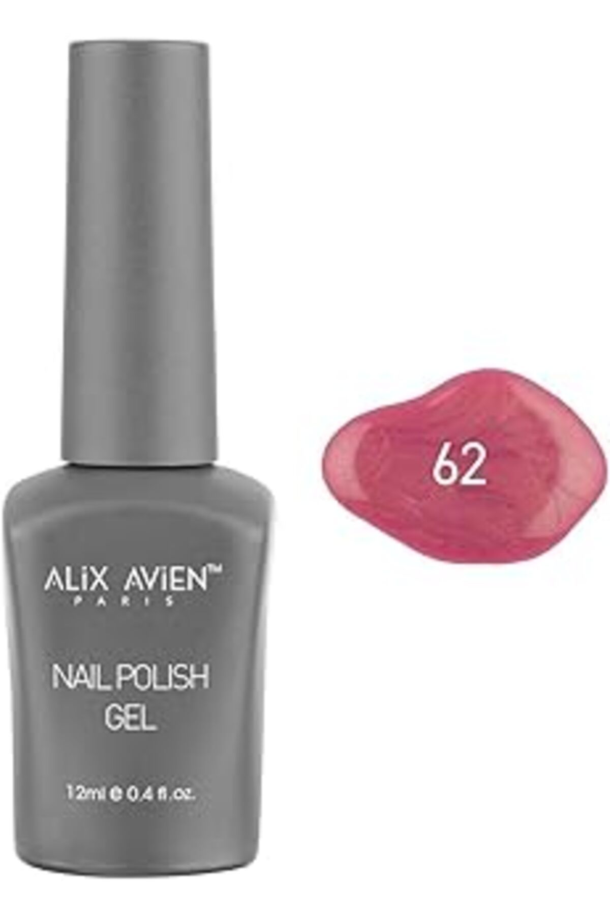 Pazarcan Alix Avien Işıltılı Koyu Pembe Kalıcı Oje 62-Yoğun Renk Veren Jel Oje 12 Ml-Nail Uv Gel Polish 62