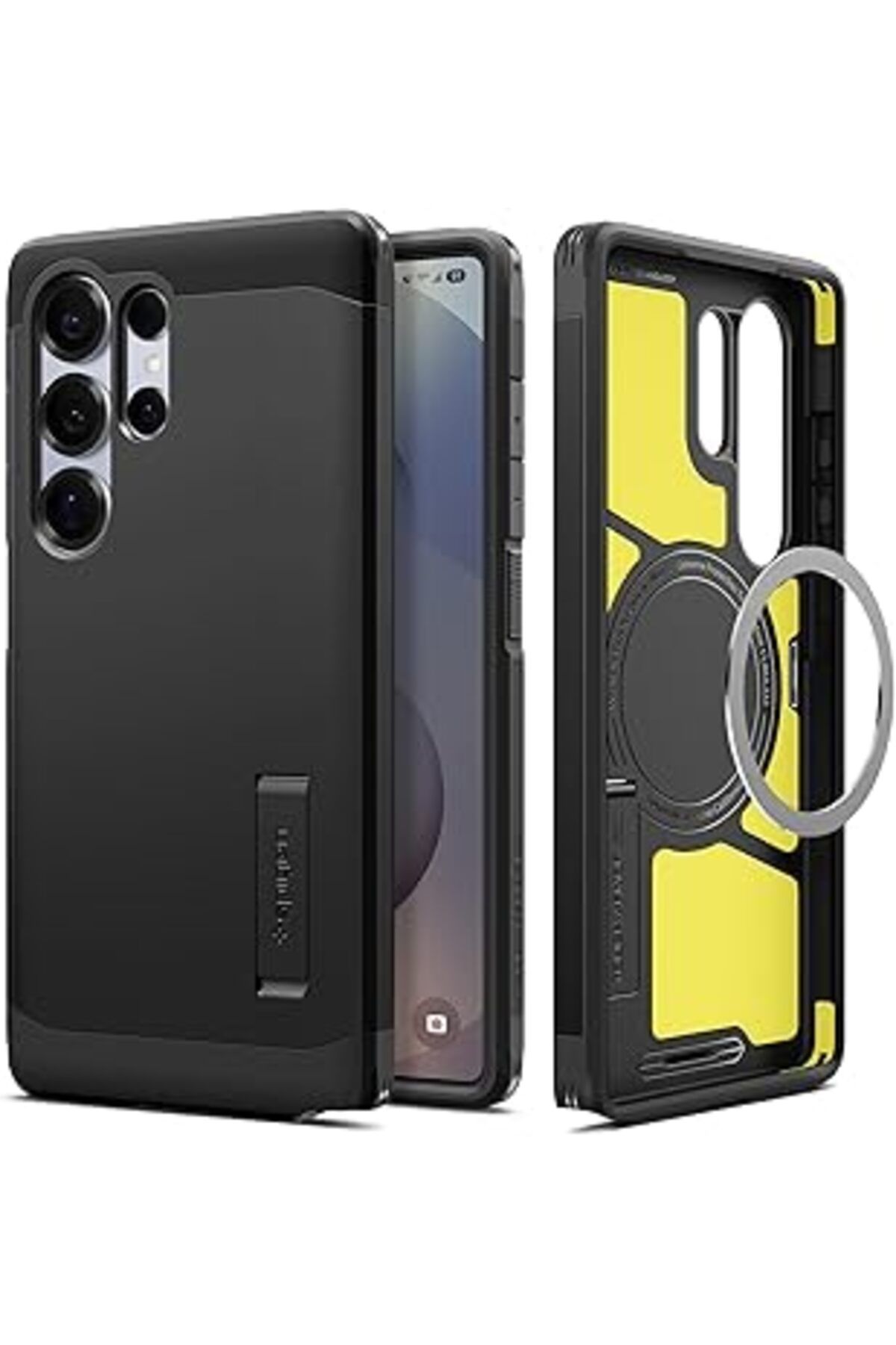 Mu Art Ahşap Galaxy S25 Ultra Kılıf Tough Armor Ai Magfit Özellikli Siyah Acs08964