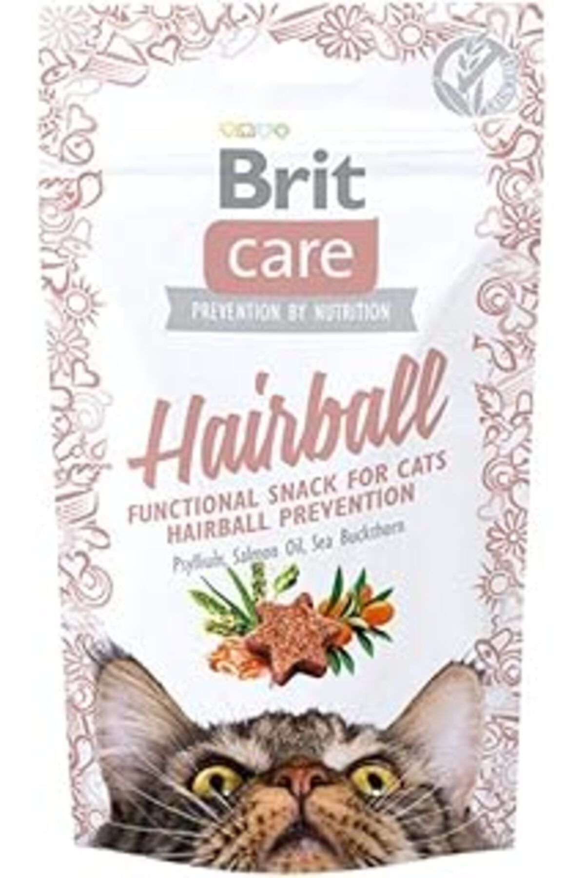 Qedii Brit Care Functioanl Snack, Tüy Yumağı Engellemek İçin, Tahılsız, Fonksiyonel Kedi Ödülü, 50 G