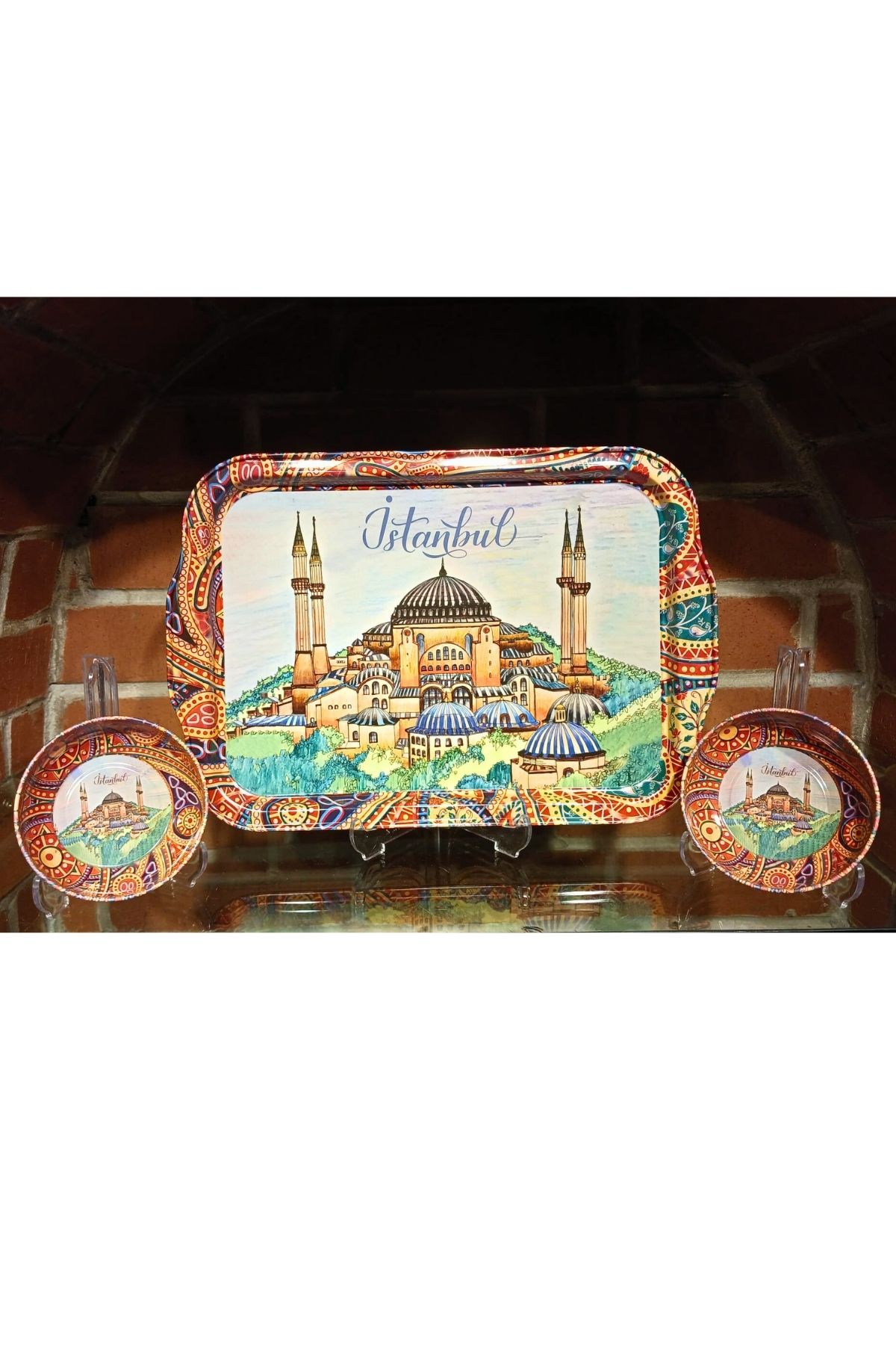 Koza Çerezlikli Metal Tepsi Takımı