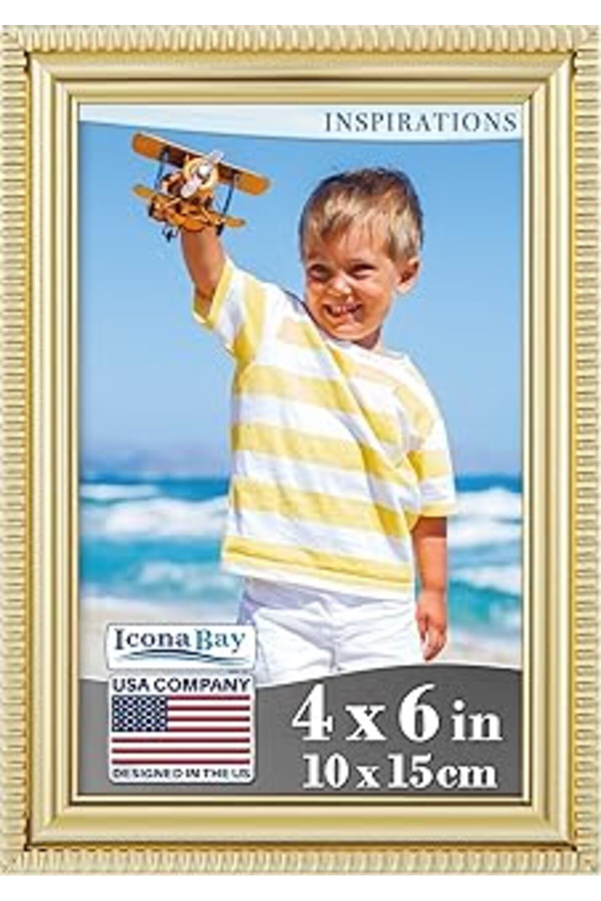 NETWORK ART Icona Bay 4X6 Altın Resim Çerçevesi Güzel Detaylandırılmış Kalıp, Çağdaş Resim Çerçevesi Seti, Duva