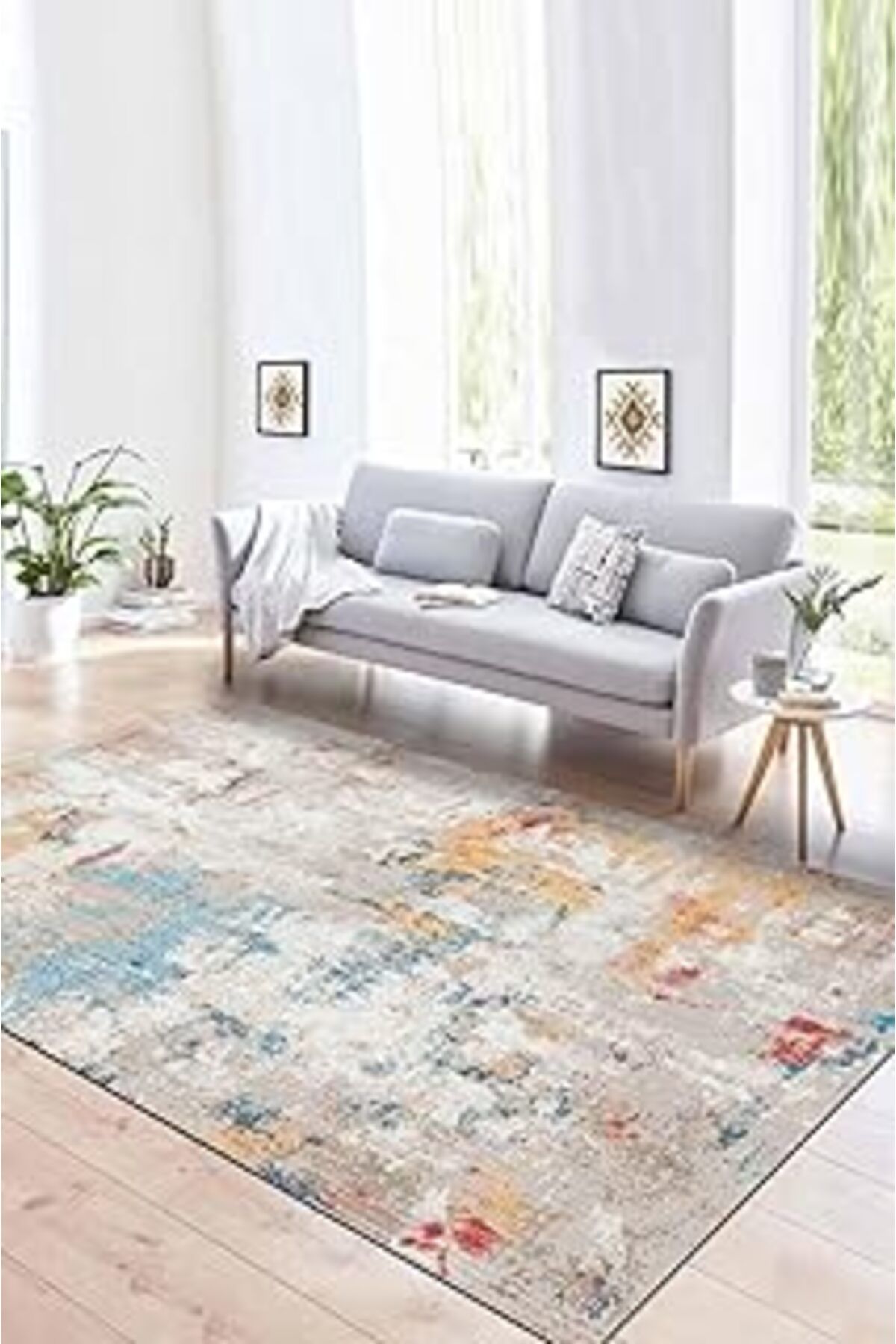 ASİTAN Depoba Ayros Kadife Modern Kaymaz Pamuk Tabanlı Yıkanabilir Antibakteriyel Salon Halısı 200X300