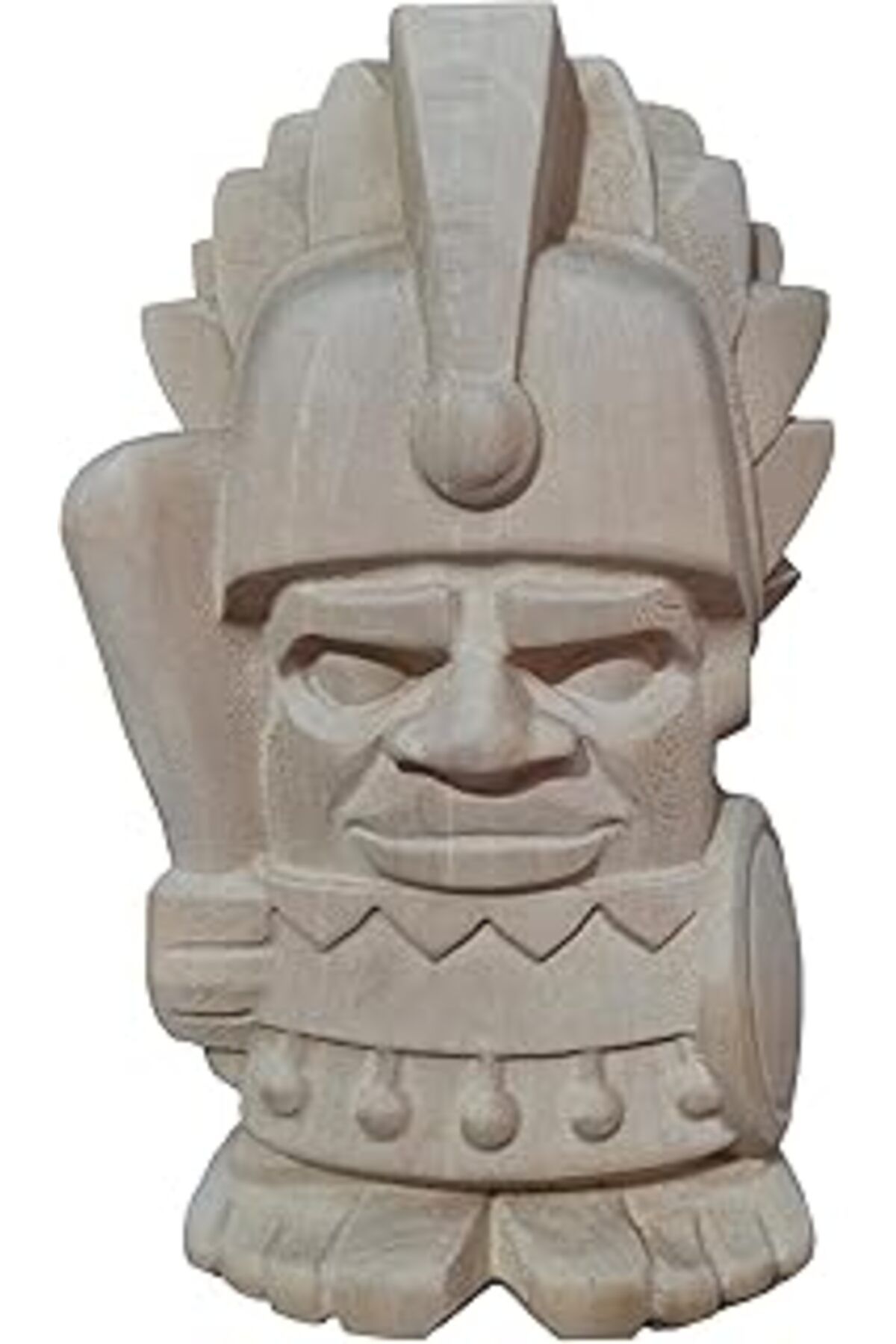 Qedii Ahşap Dekoratif Büst Heykeli Maya Totem