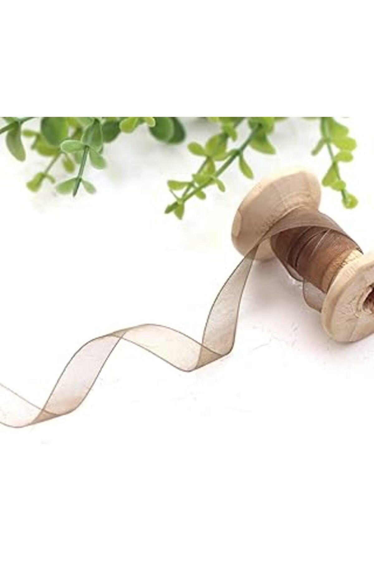ASİTAN Bimotif Organze Kurdele, 20 Metre Kahverengi
