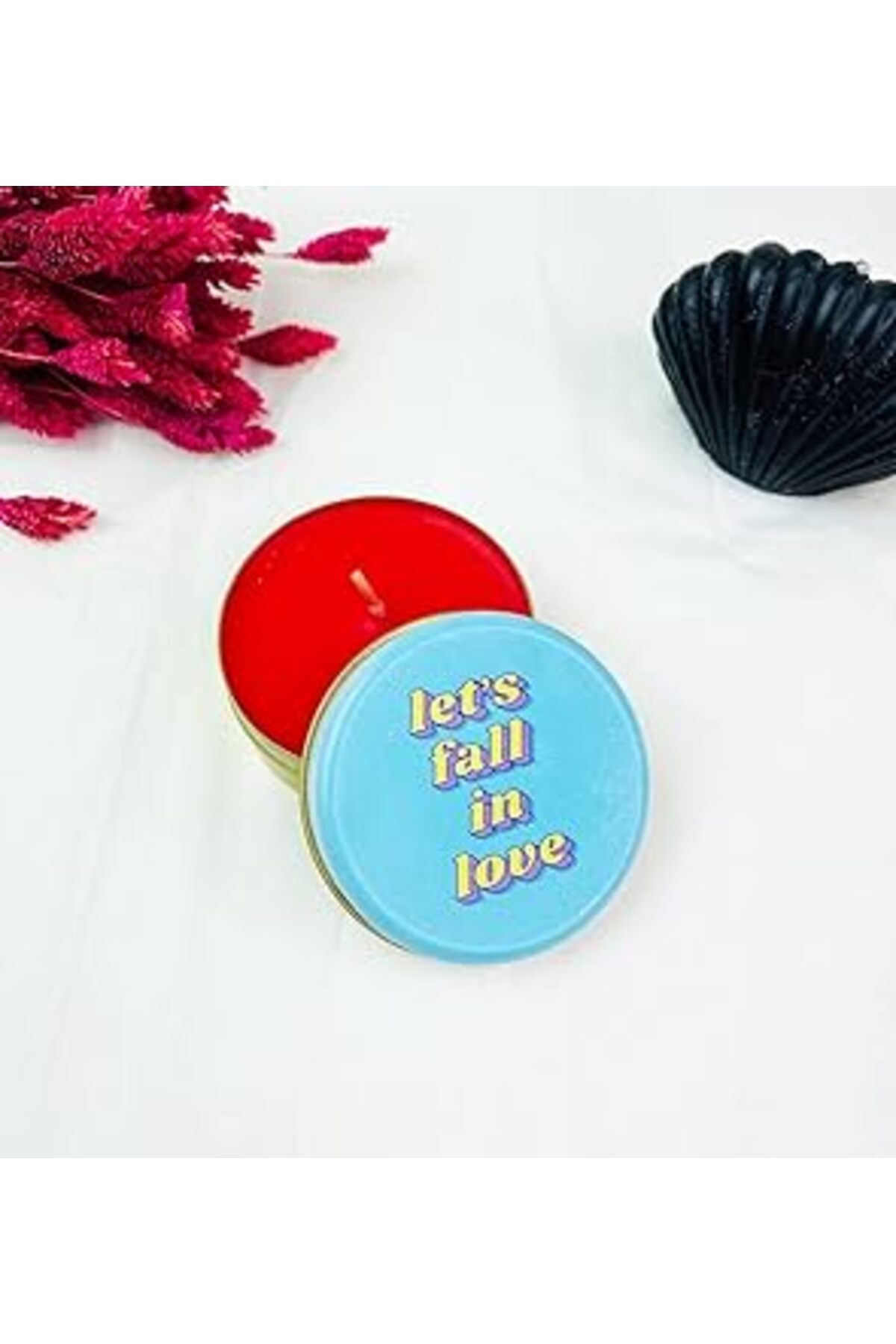 NETWORK ART Giftmoda Let'S Fall In Love Tasarımlı Kokulu Teneke Mum (Beyaz)